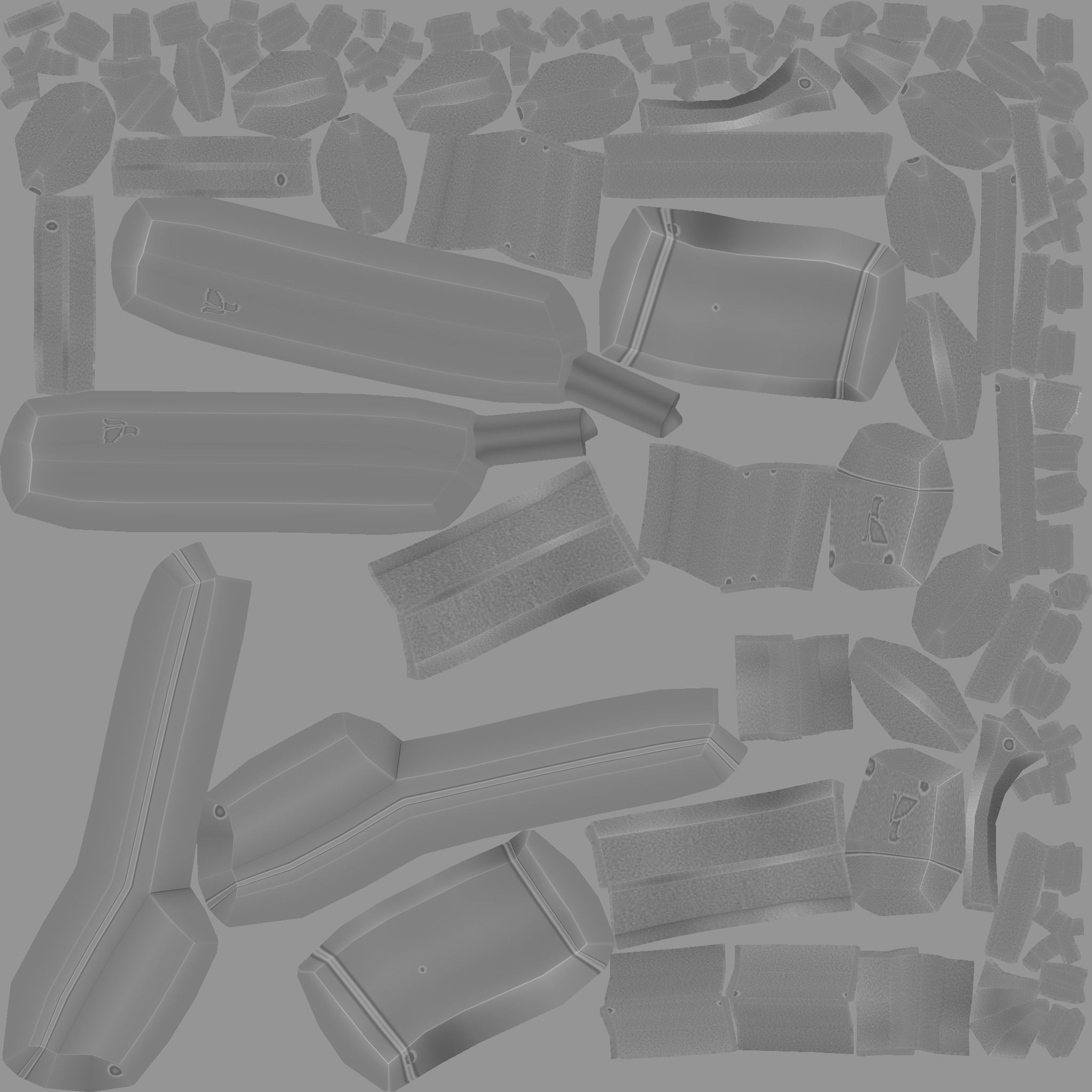 Sci-Fi Desert Eagle - Golden Luxury Gun Low-poly 3D model_21