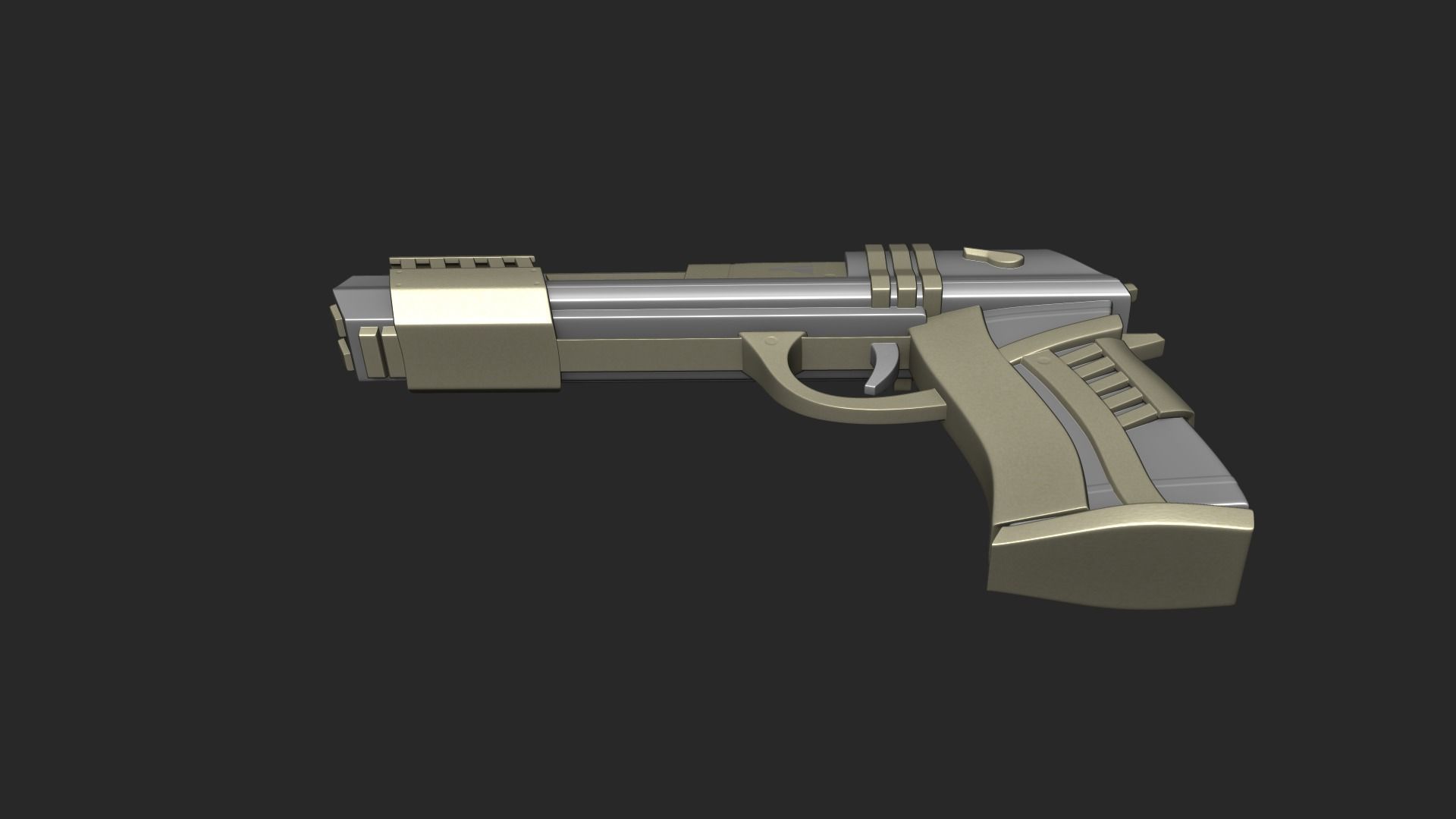 Sci-Fi Desert Eagle - Golden Luxury Gun Low-poly 3D model_13
