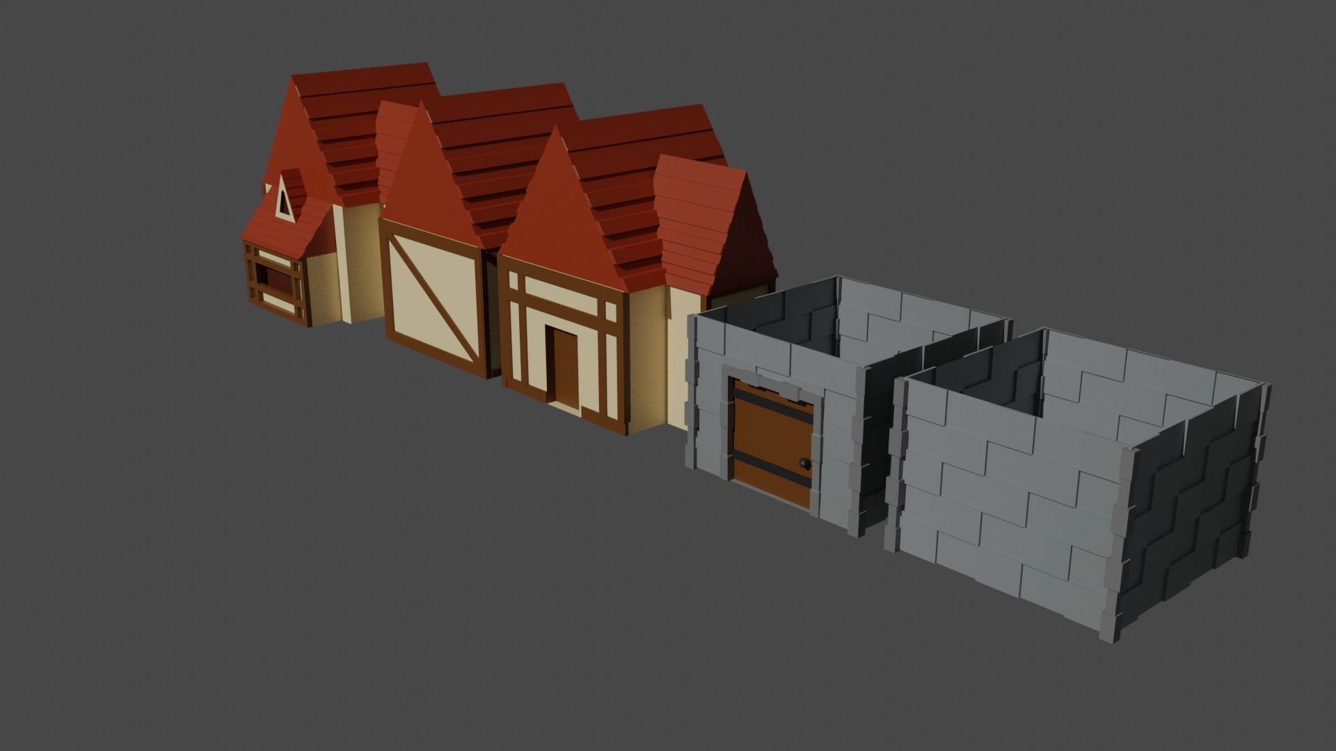 Lowpoly House Low-poly 3D model_2