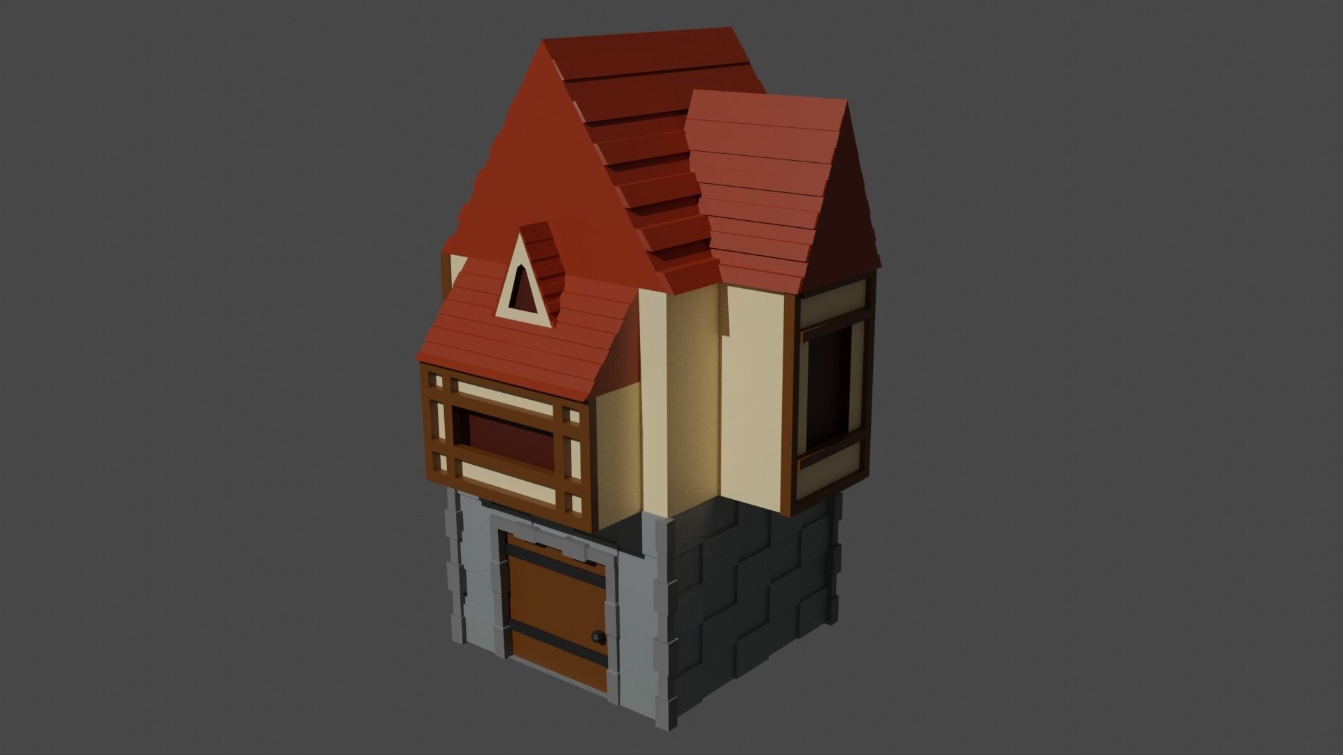 Lowpoly House Low-poly 3D model_3