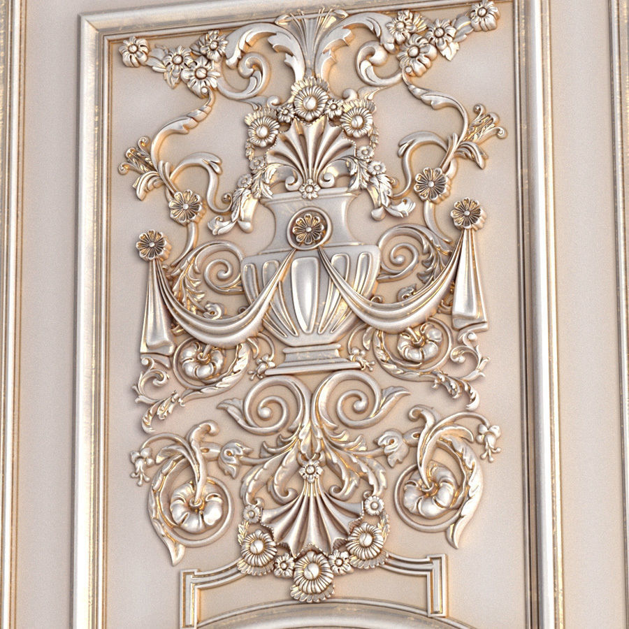 Wall moulding panels 3D model_1