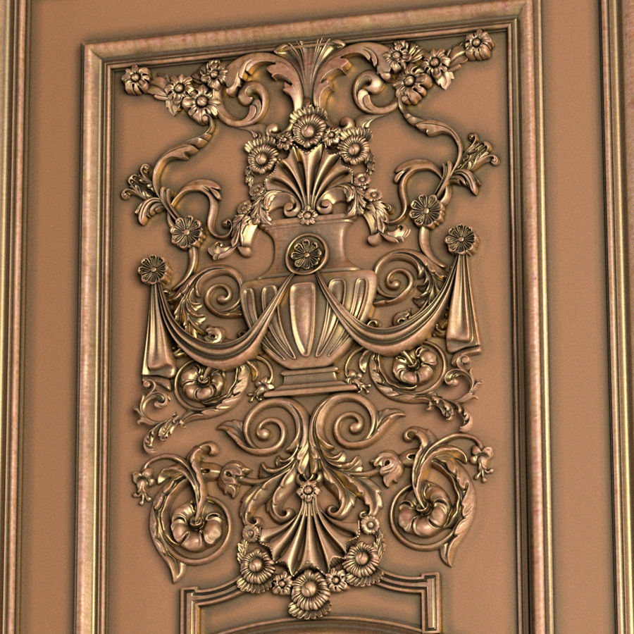 Wall moulding panels 3D model_2