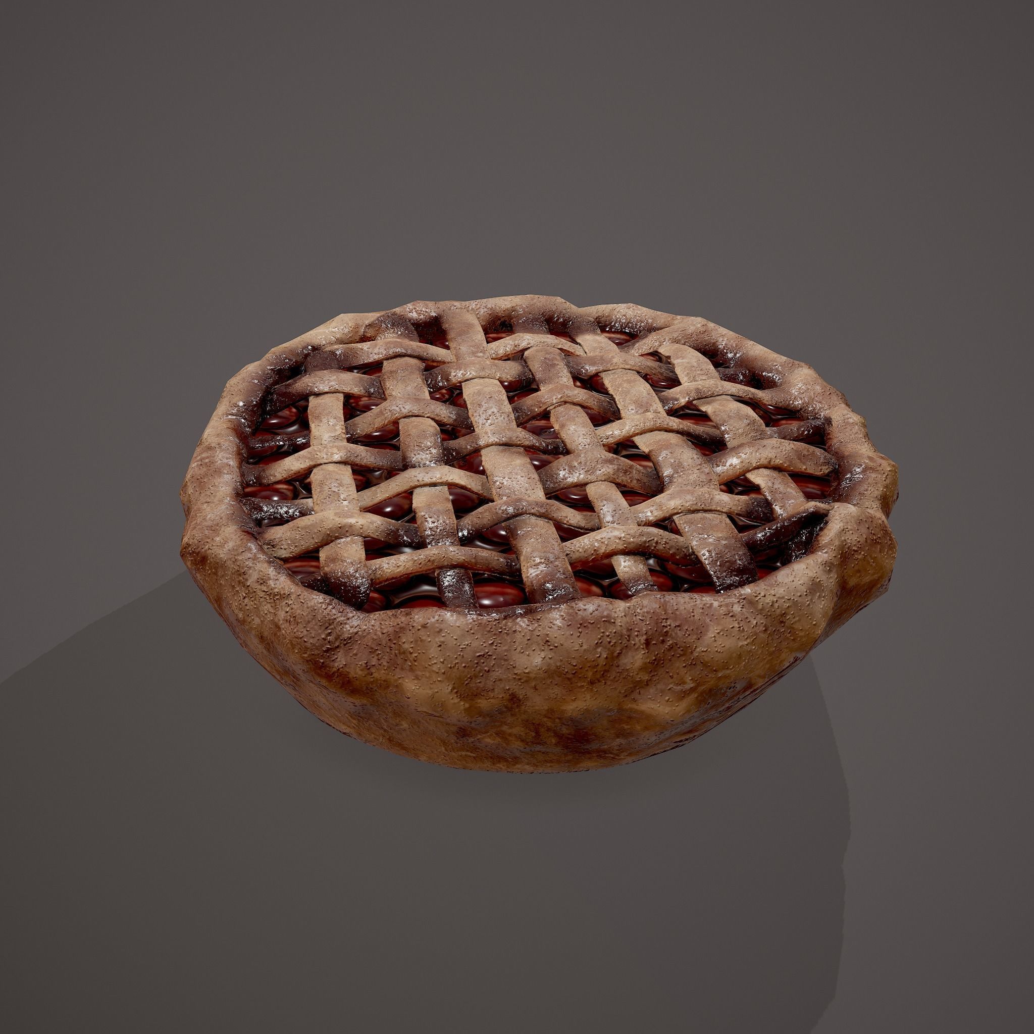 Medieval Style Cherry Pie Low-poly 3D model_21