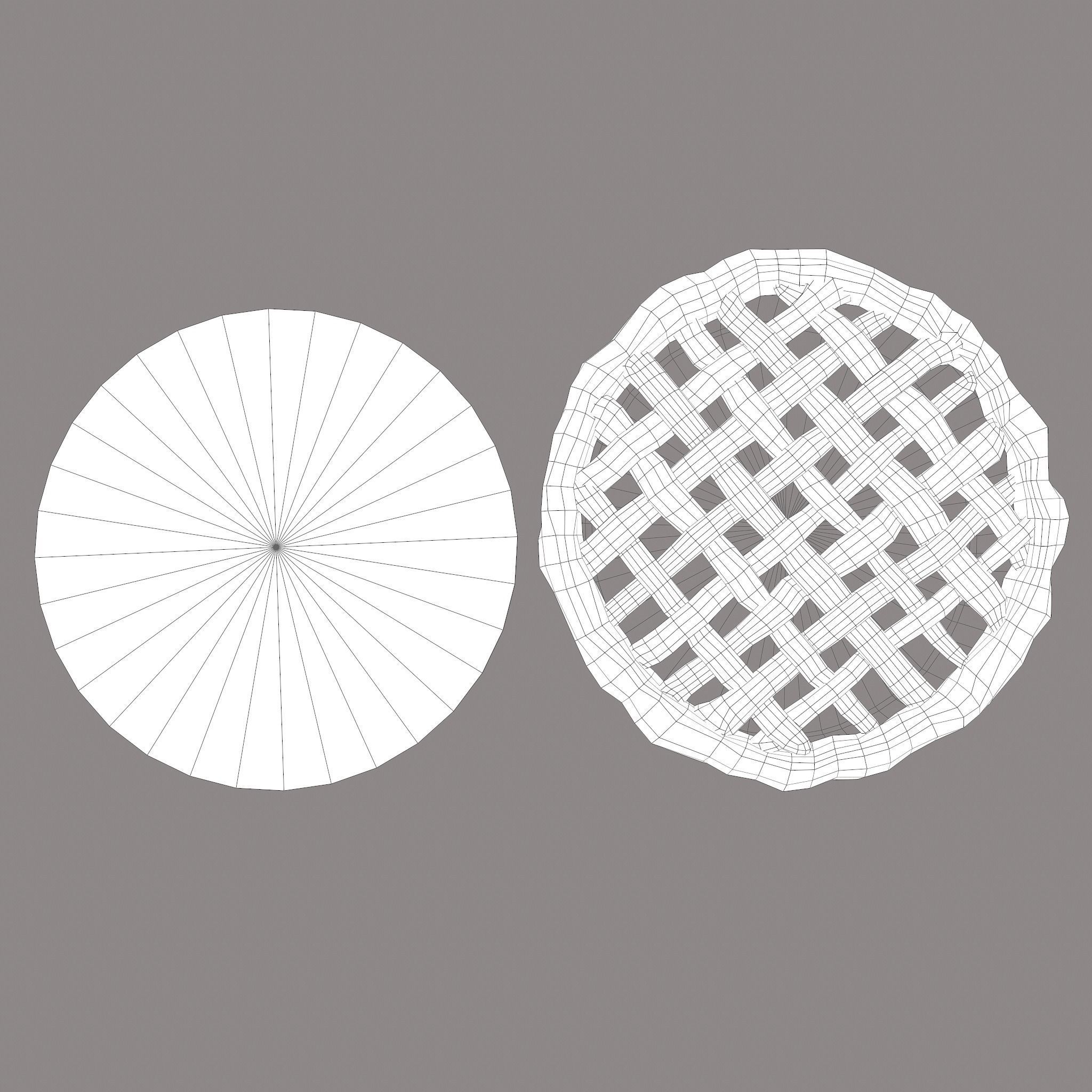 Medieval Style Cherry Pie Low-poly 3D model_33