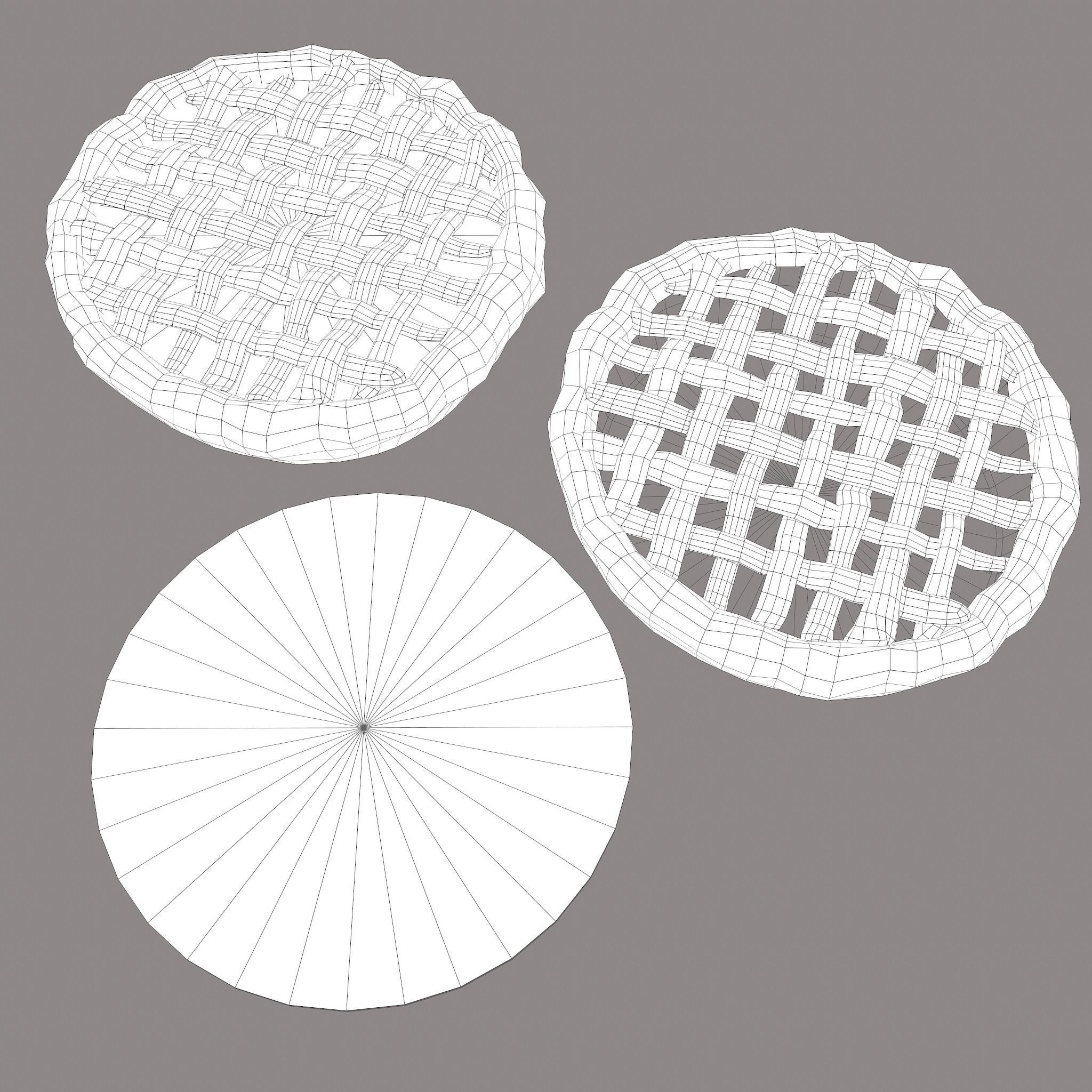 Medieval Style Cherry Pie Low-poly 3D model_35