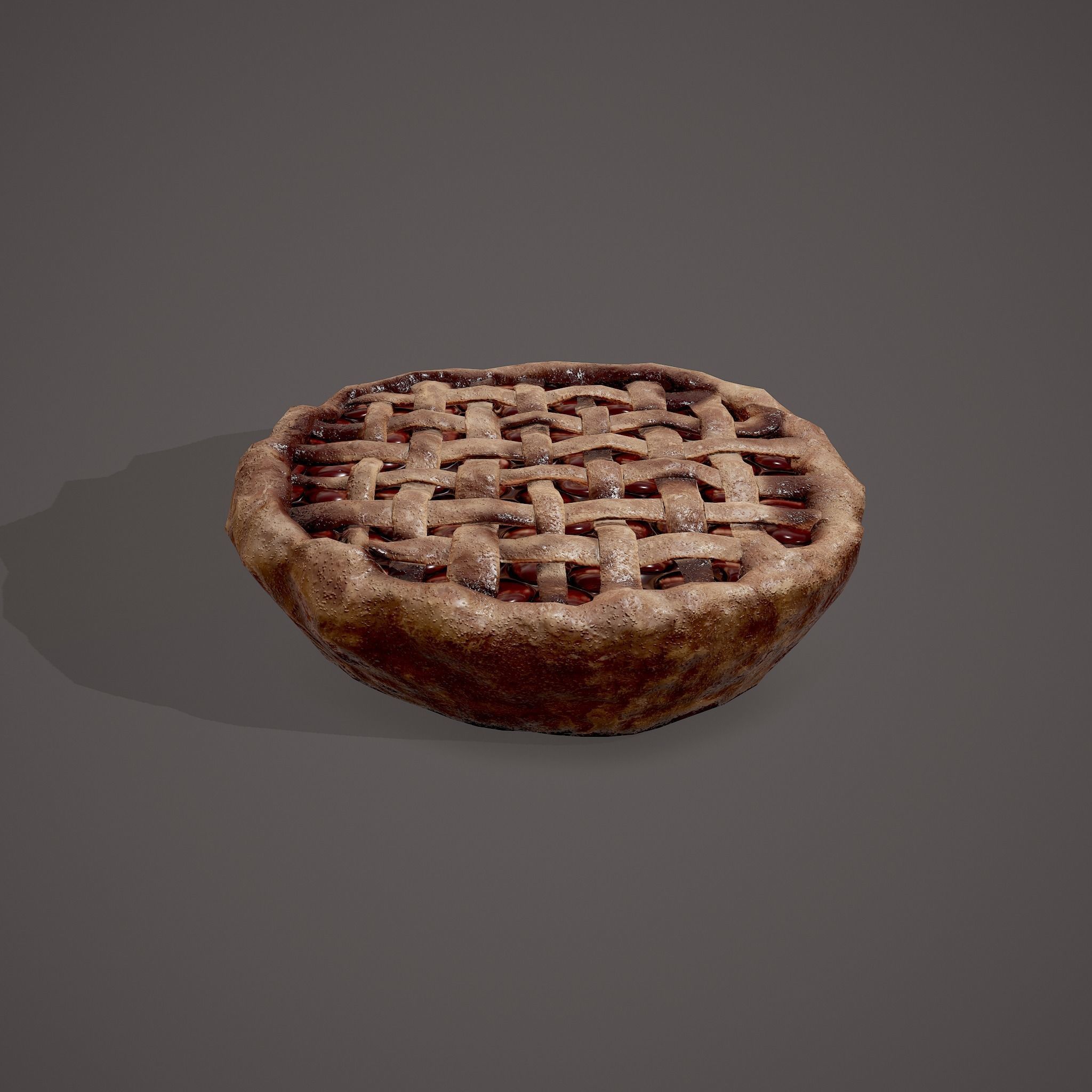 Medieval Style Cherry Pie Low-poly 3D model_17