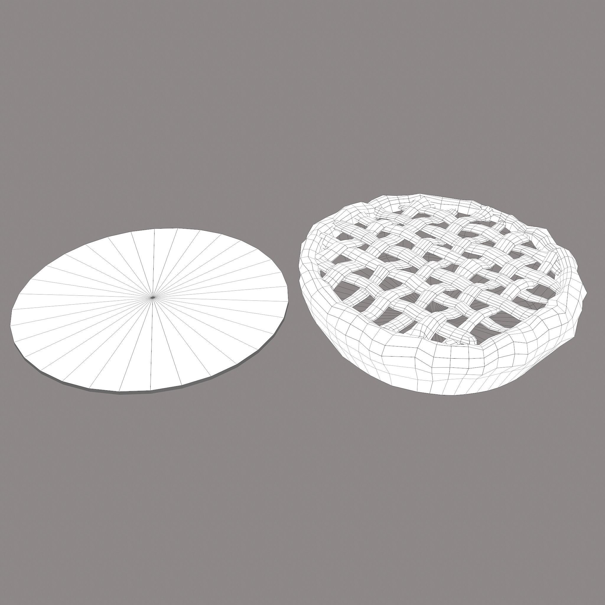 Medieval Style Cherry Pie Low-poly 3D model_32