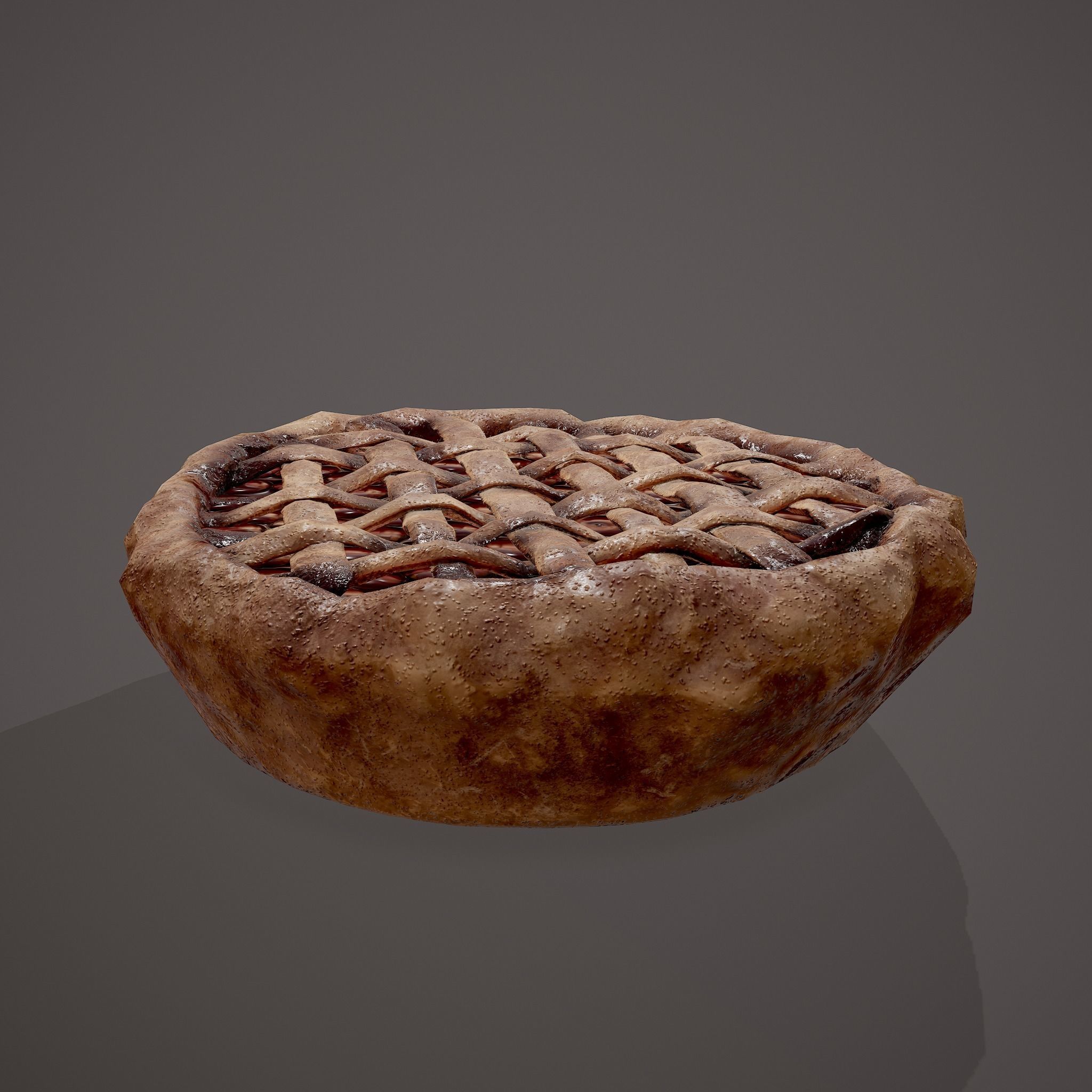 Medieval Style Cherry Pie Low-poly 3D model_3