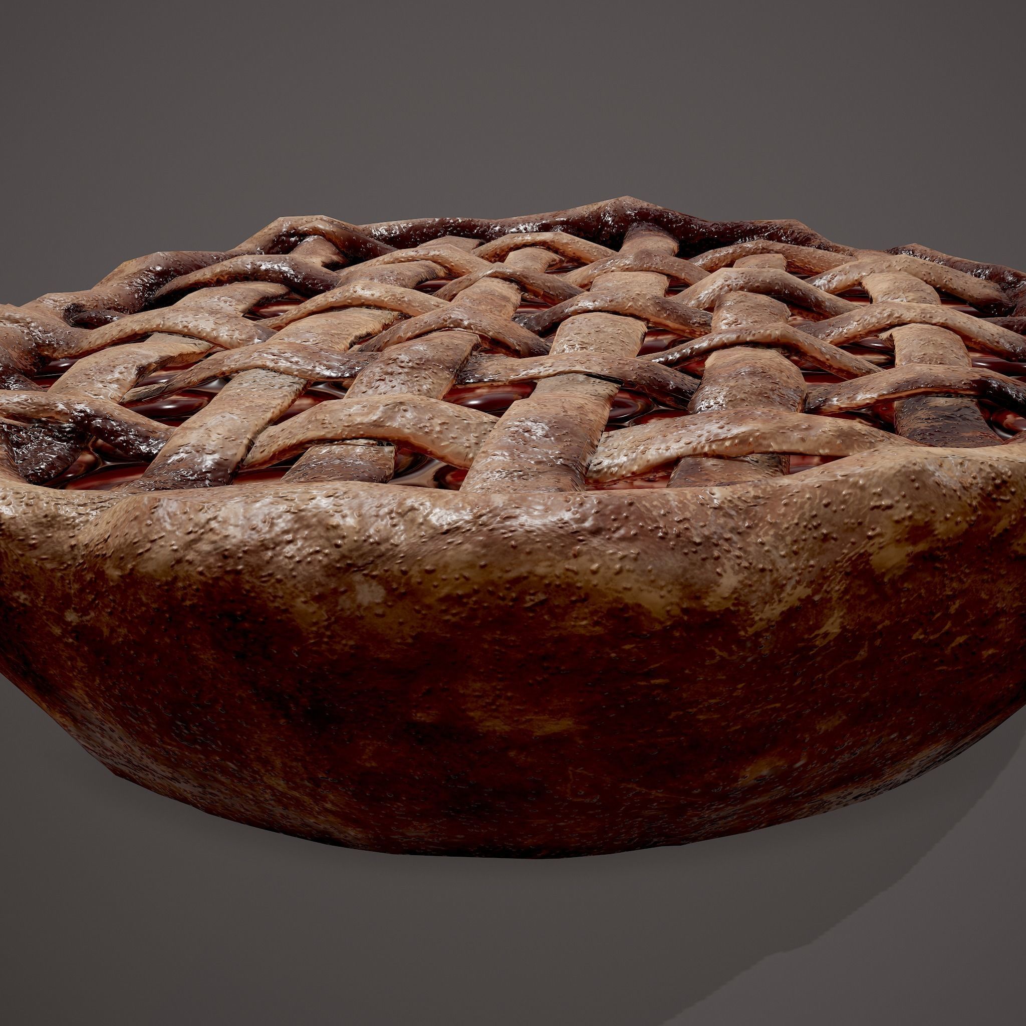 Medieval Style Cherry Pie Low-poly 3D model_10