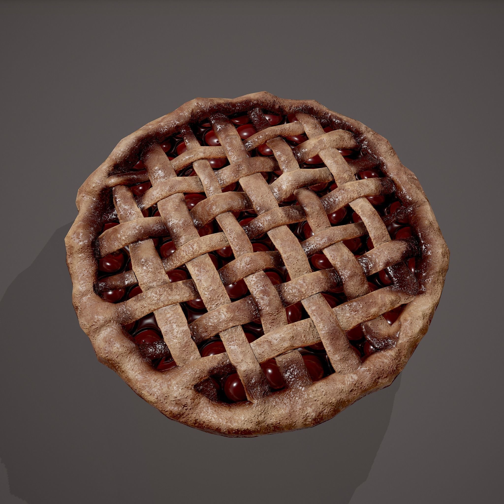 Medieval Style Cherry Pie Low-poly 3D model_8