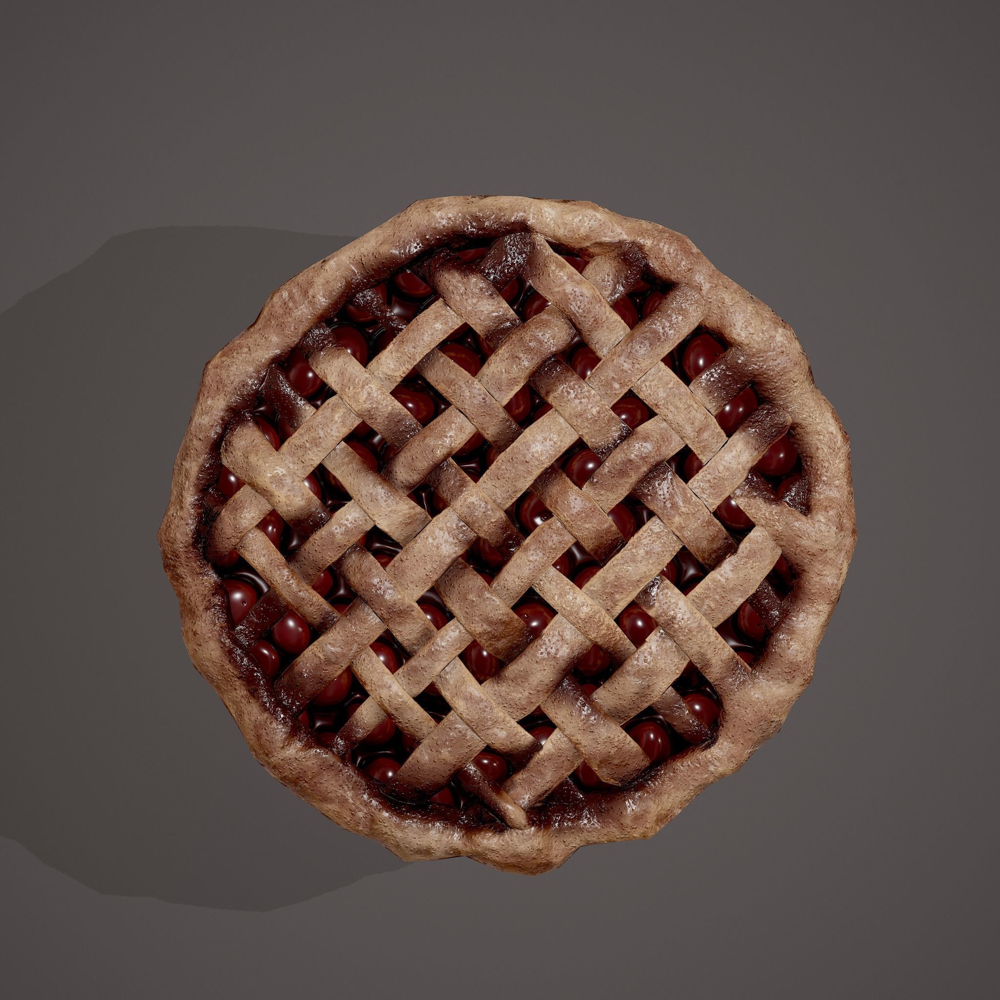 Medieval Style Cherry Pie Low-poly 3D model_40