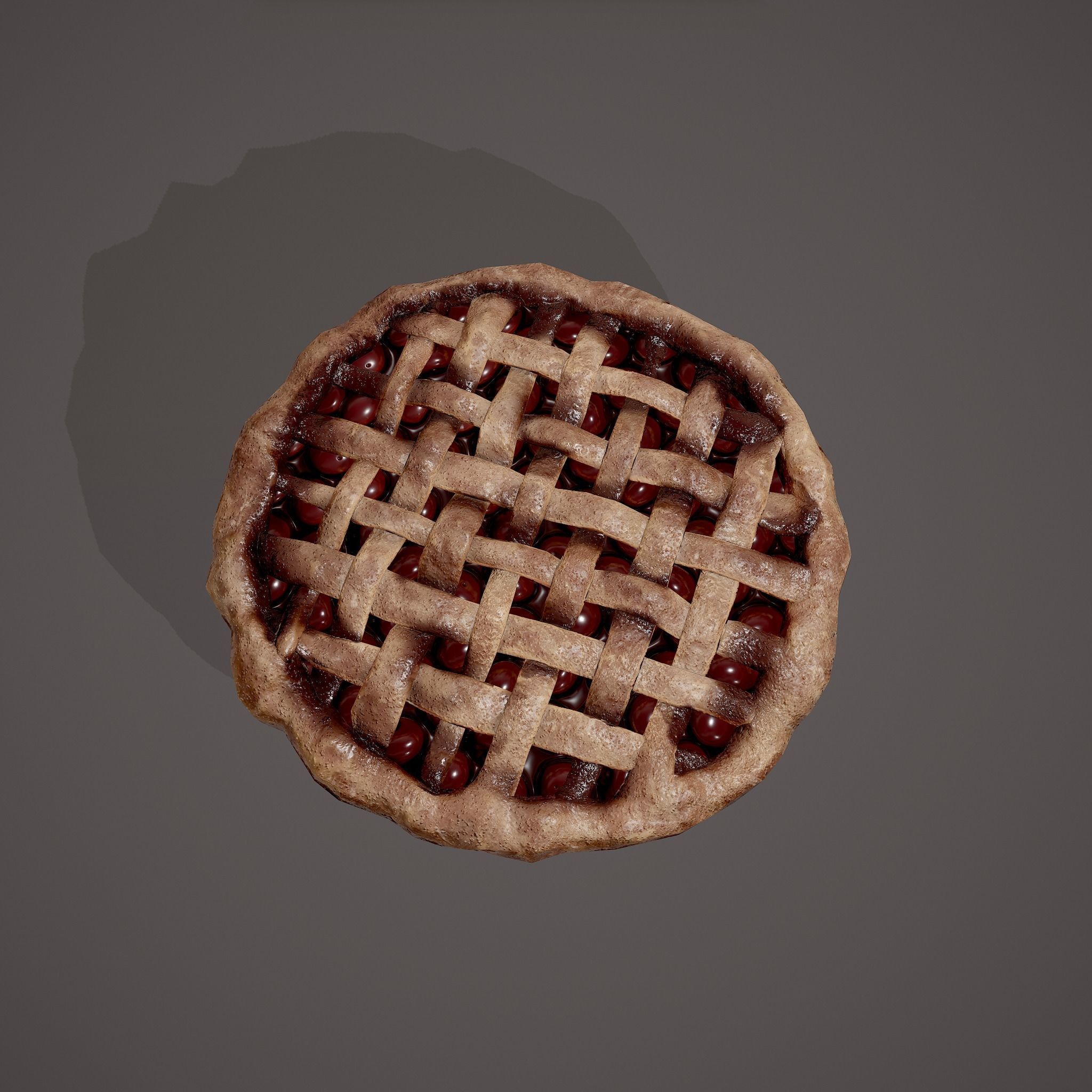 Medieval Style Cherry Pie Low-poly 3D model_16