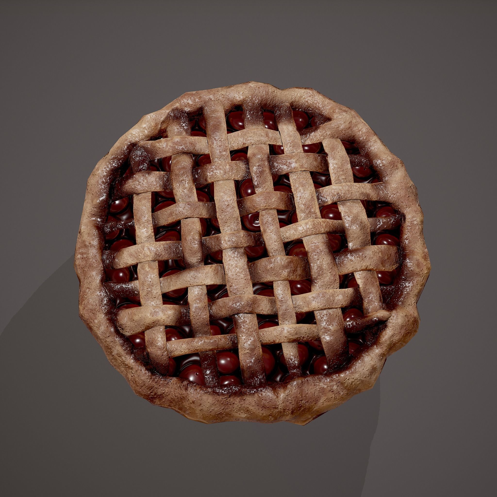 Medieval Style Cherry Pie Low-poly 3D model_20