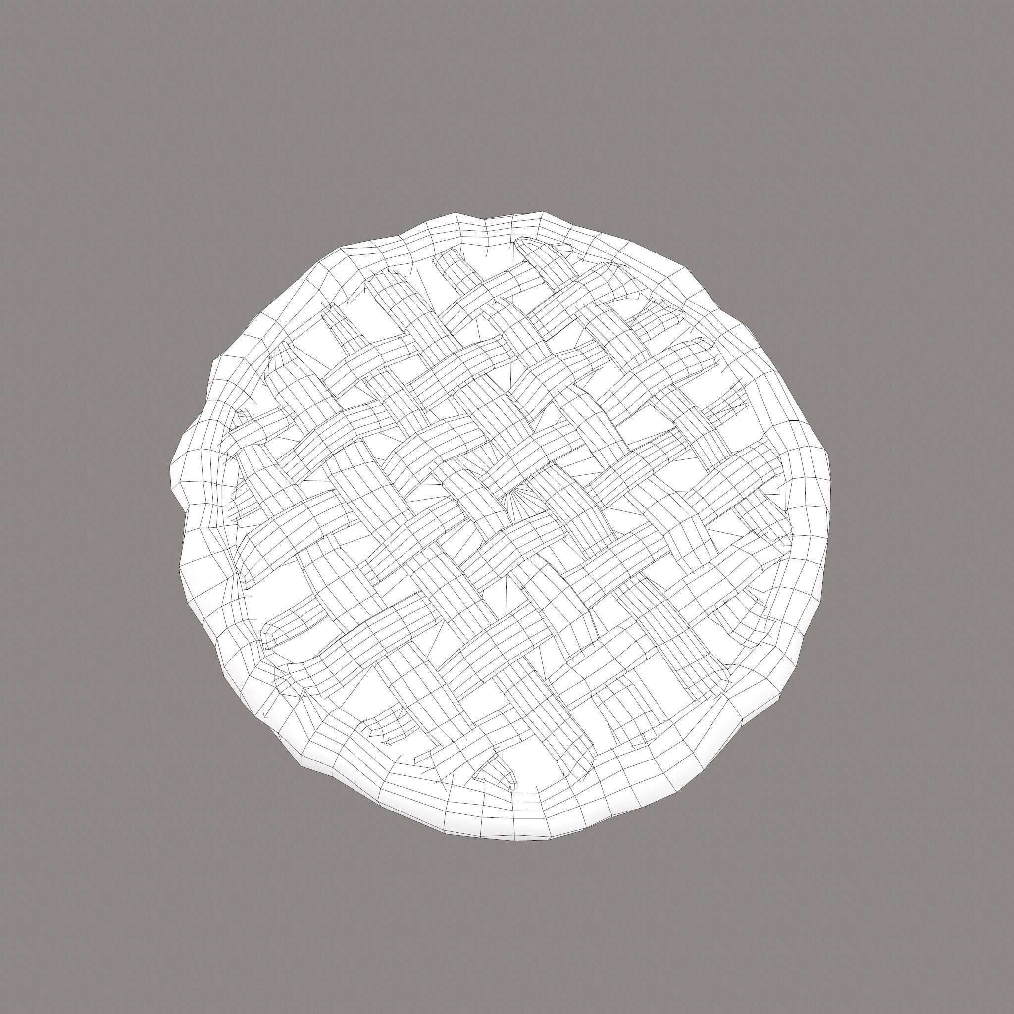 Medieval Style Cherry Pie Low-poly 3D model_27