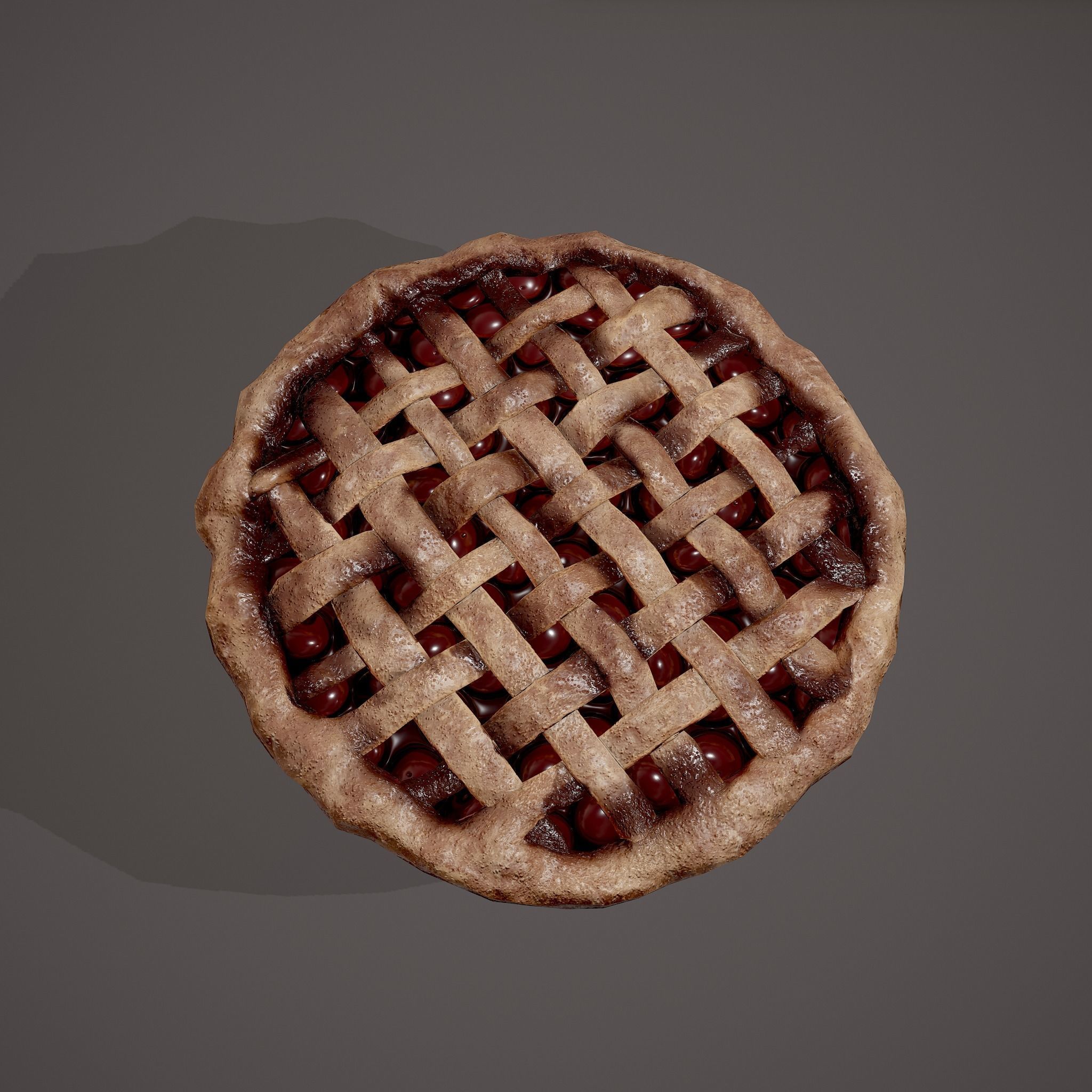 Medieval Style Cherry Pie Low-poly 3D model_26