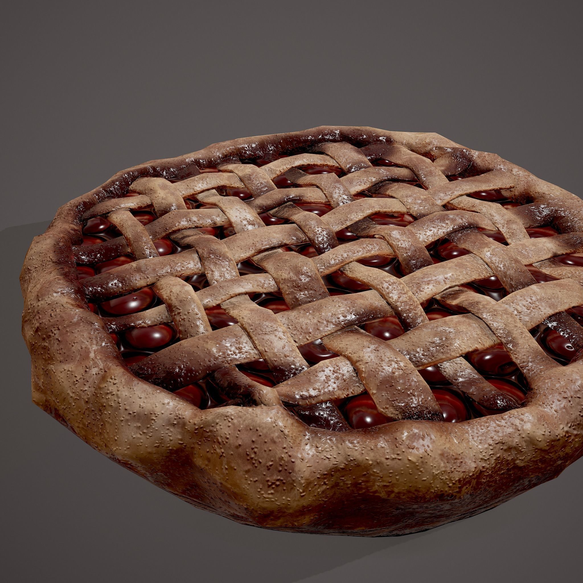 Medieval Style Cherry Pie Low-poly 3D model_15