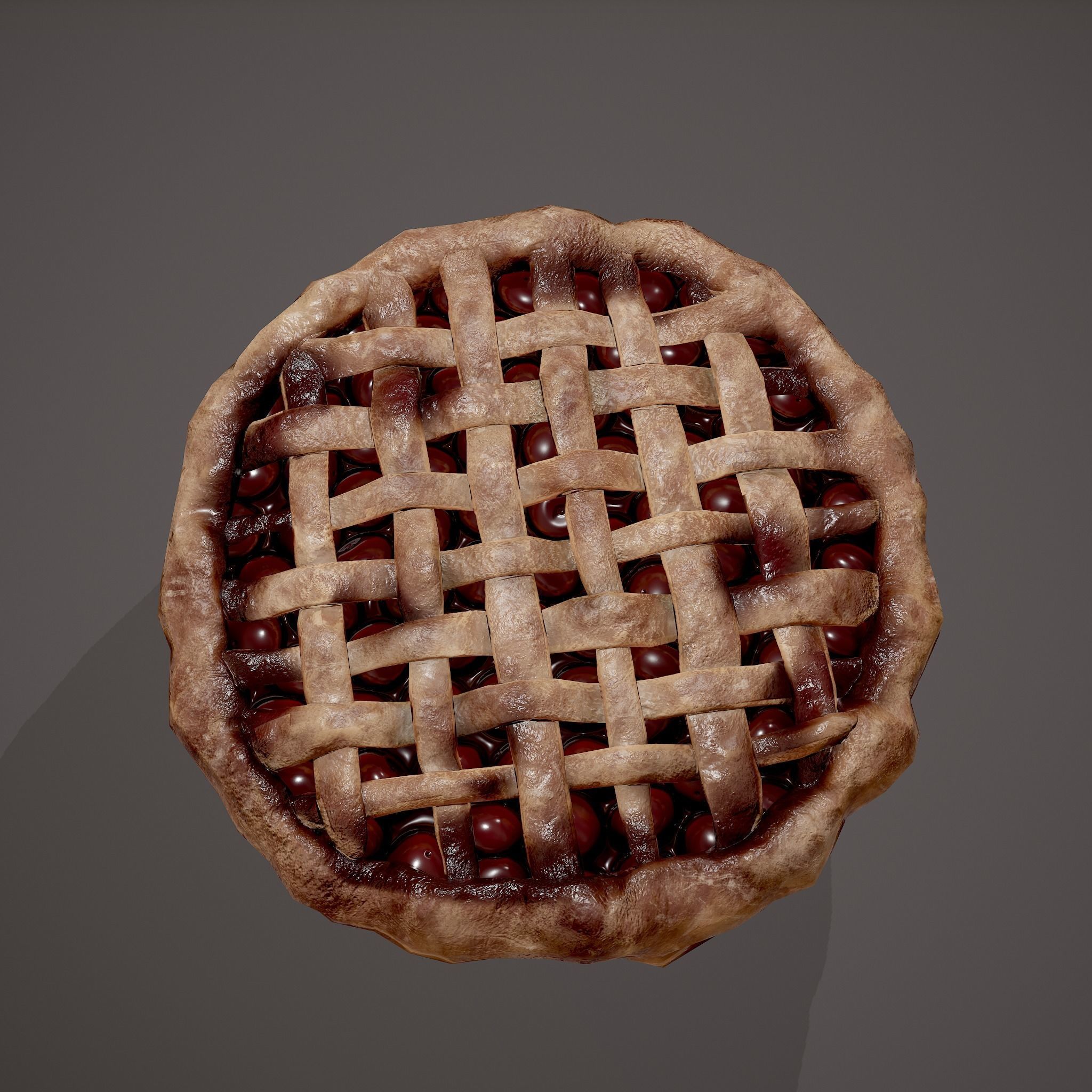 Medieval Style Cherry Pie Low-poly 3D model_18