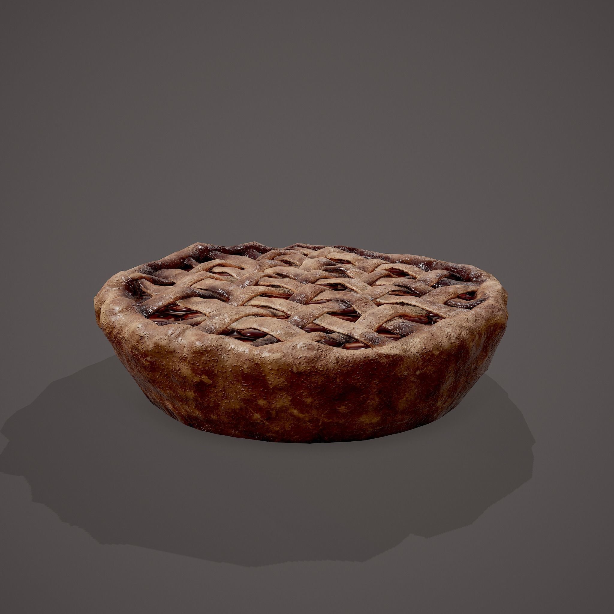 Medieval Style Cherry Pie Low-poly 3D model_4
