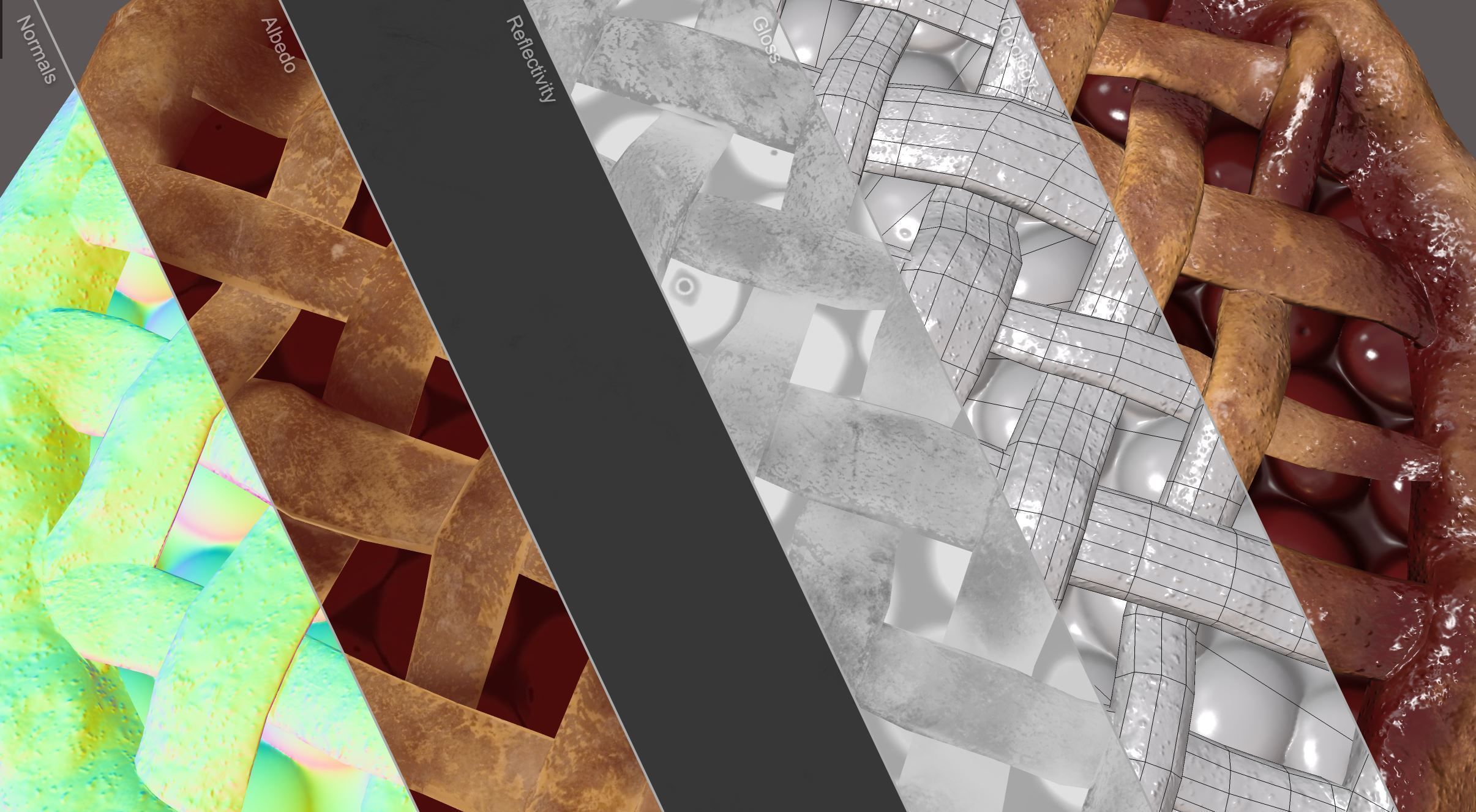 Medieval Style Cherry Pie Low-poly 3D model_24