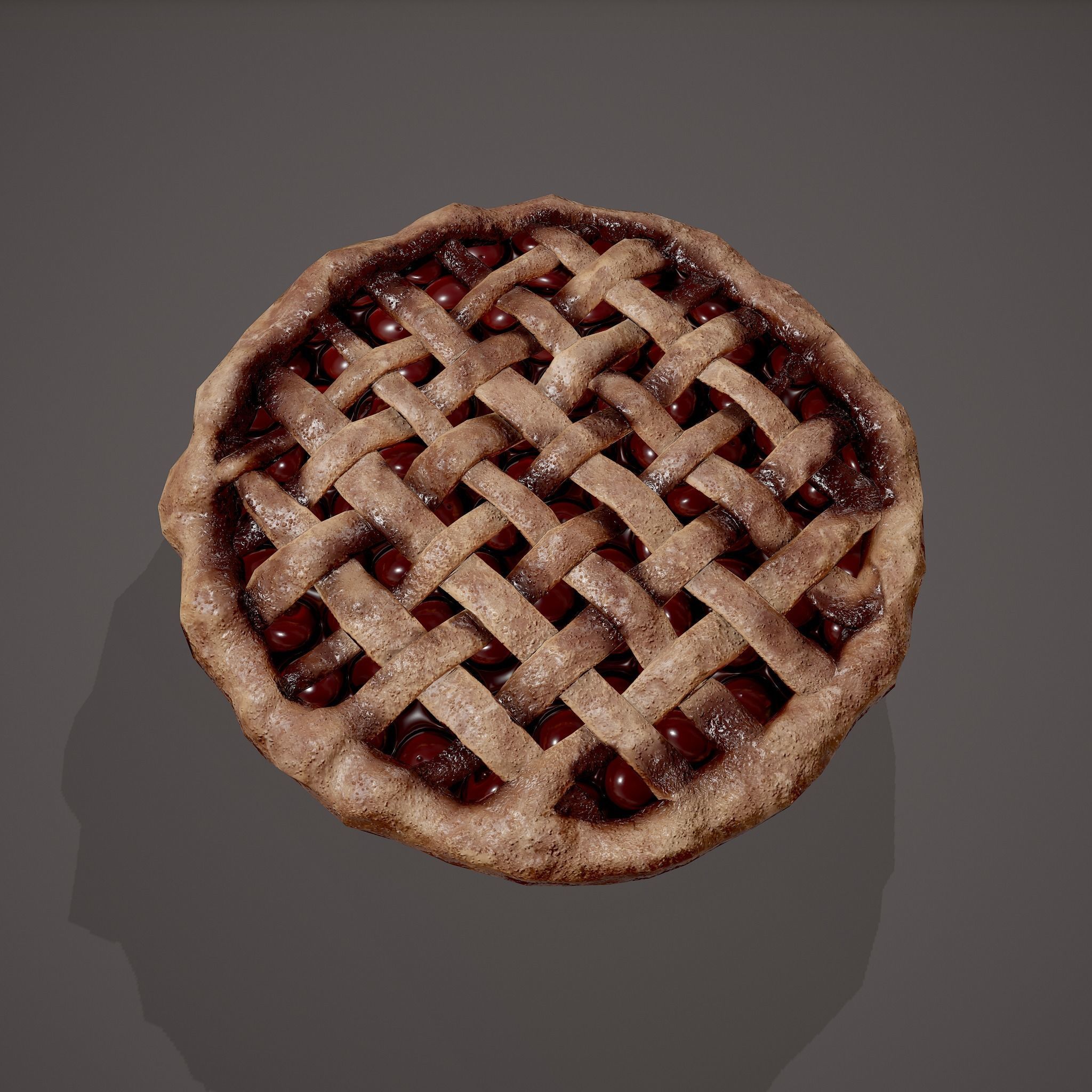 Medieval Style Cherry Pie Low-poly 3D model_2