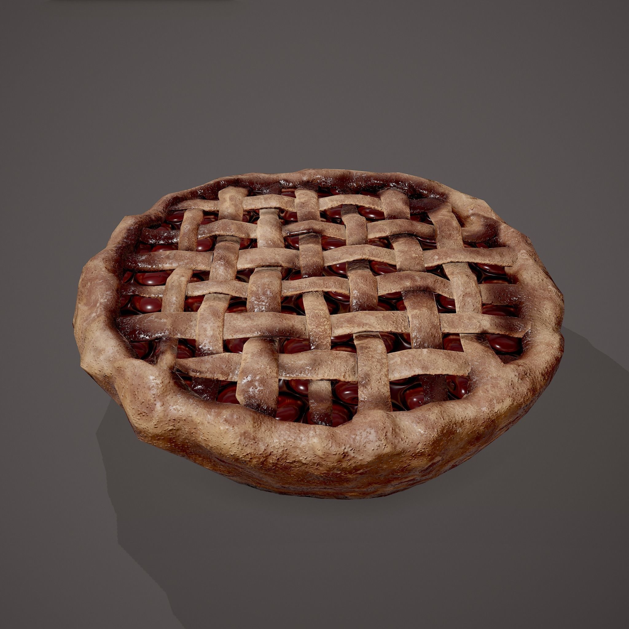 Medieval Style Cherry Pie Low-poly 3D model_7