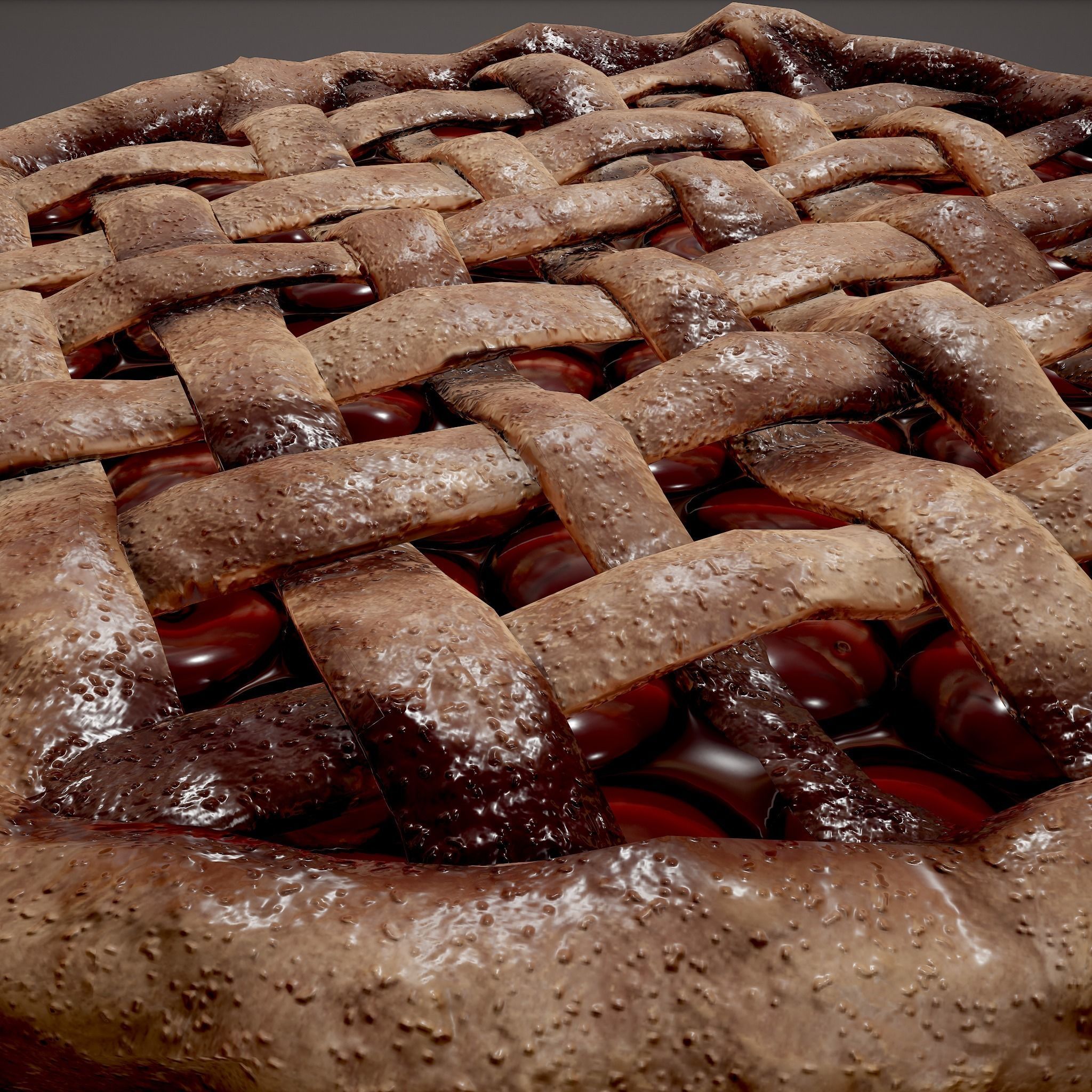 Medieval Style Cherry Pie Low-poly 3D model_6