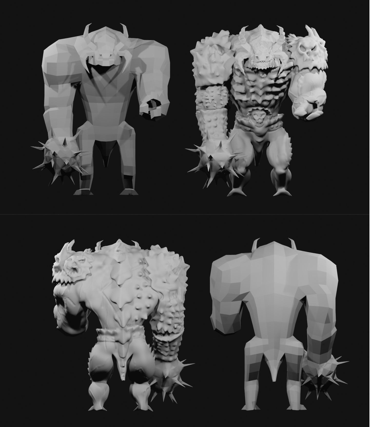 MagmaWarrior demon with glowing eyes 3D model_9