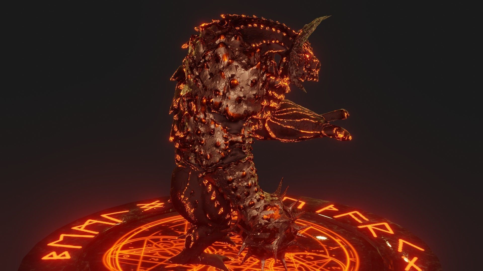 MagmaWarrior demon with glowing eyes 3D model_2