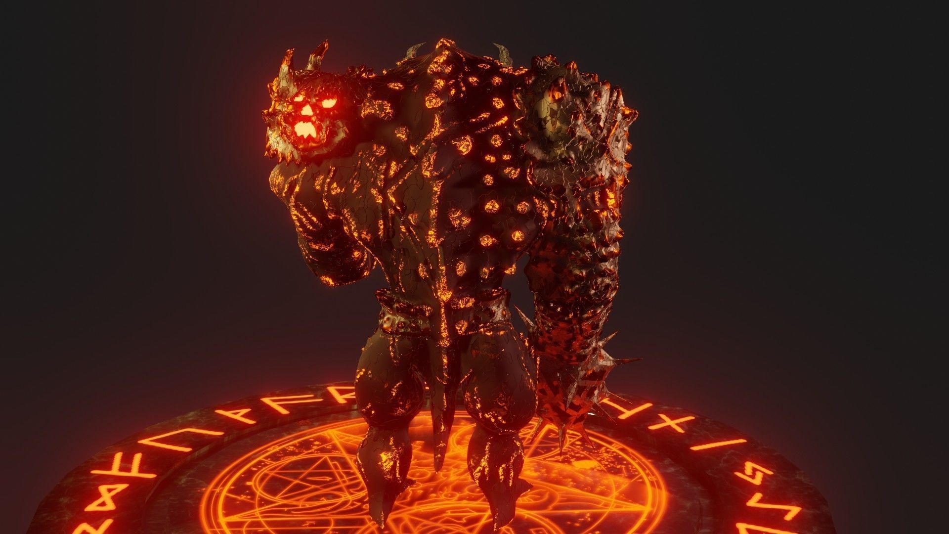 MagmaWarrior demon with glowing eyes 3D model_4