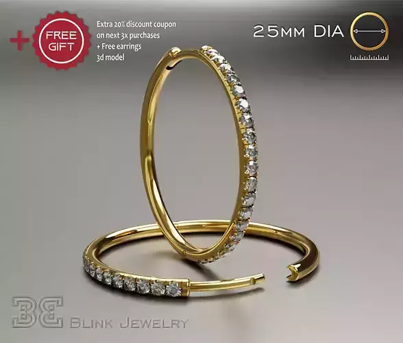 delicate diamond hoop earrings round rings printable