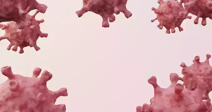 Floating viruses 3D model