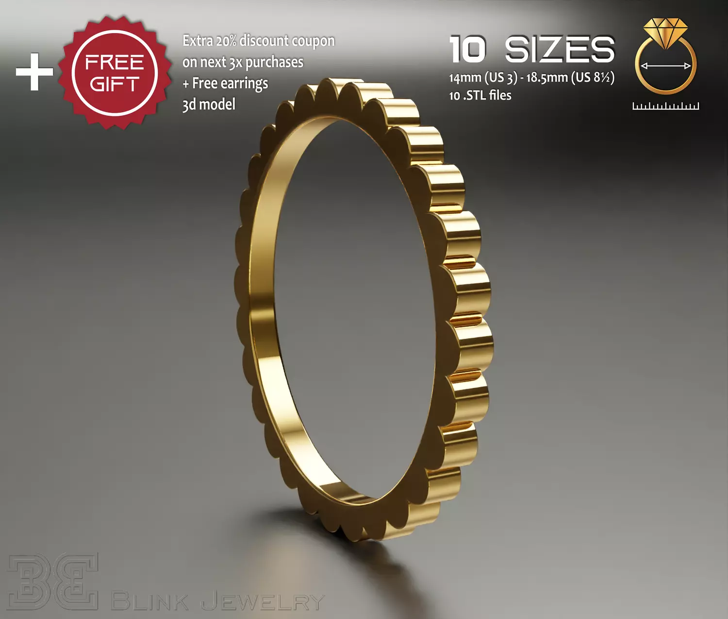 eternity ring thin stackable printable package 3D print model_0