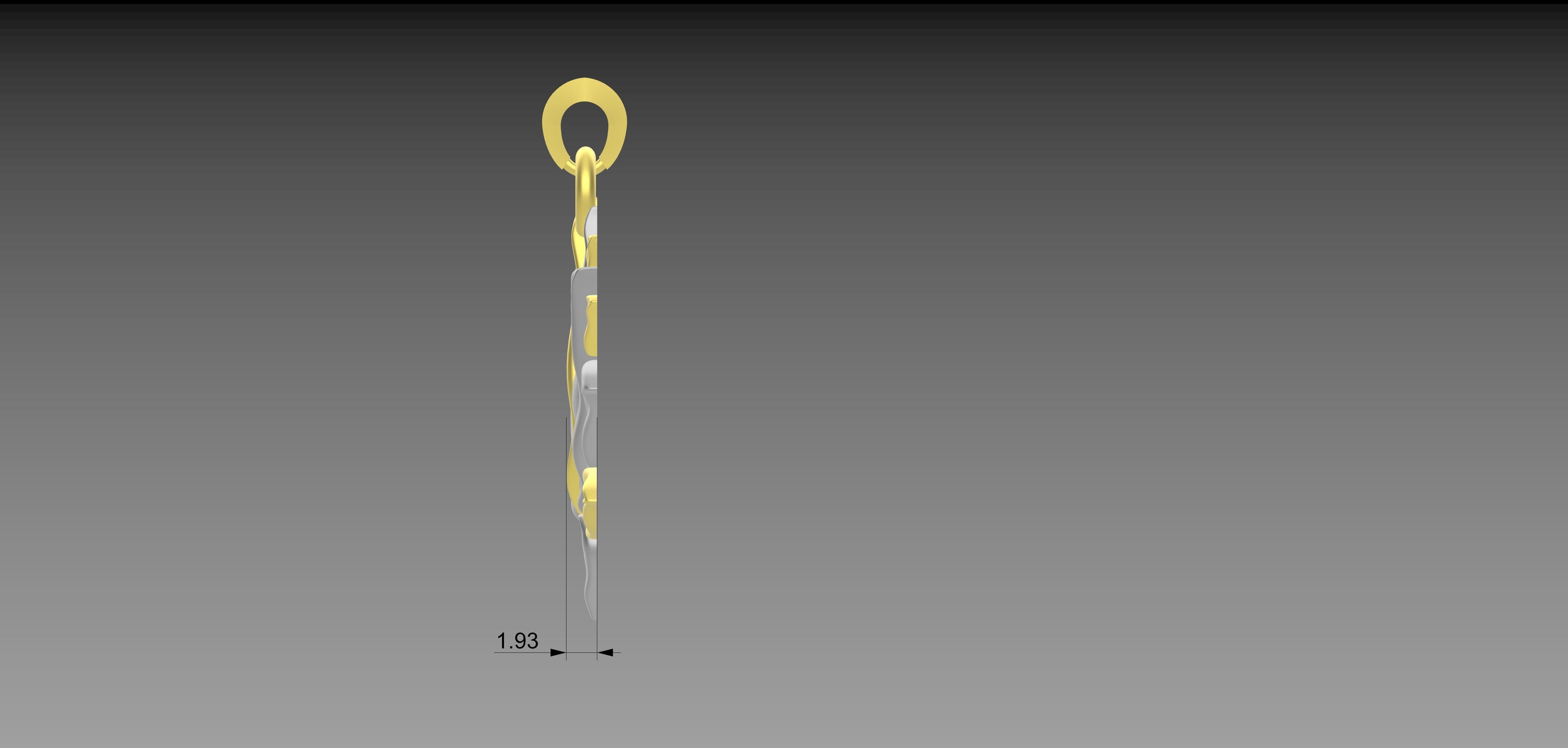 lotus pendant with bail  3D print model_4