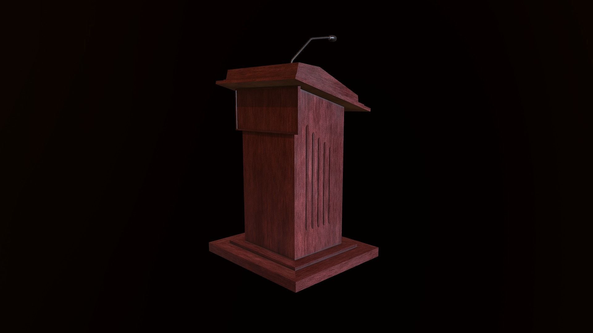Wooden Podium2 PBR Low-poly 3D model_5