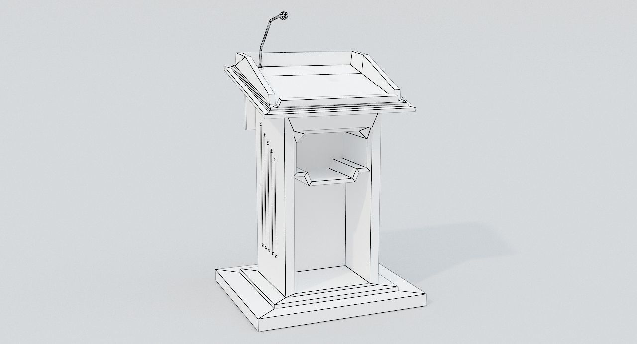 Wooden Podium2 PBR Low-poly 3D model_8
