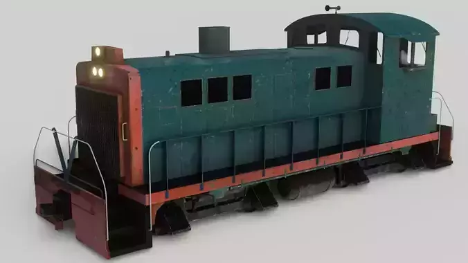 Diesel locomotive 3D model Low-poly 3D model