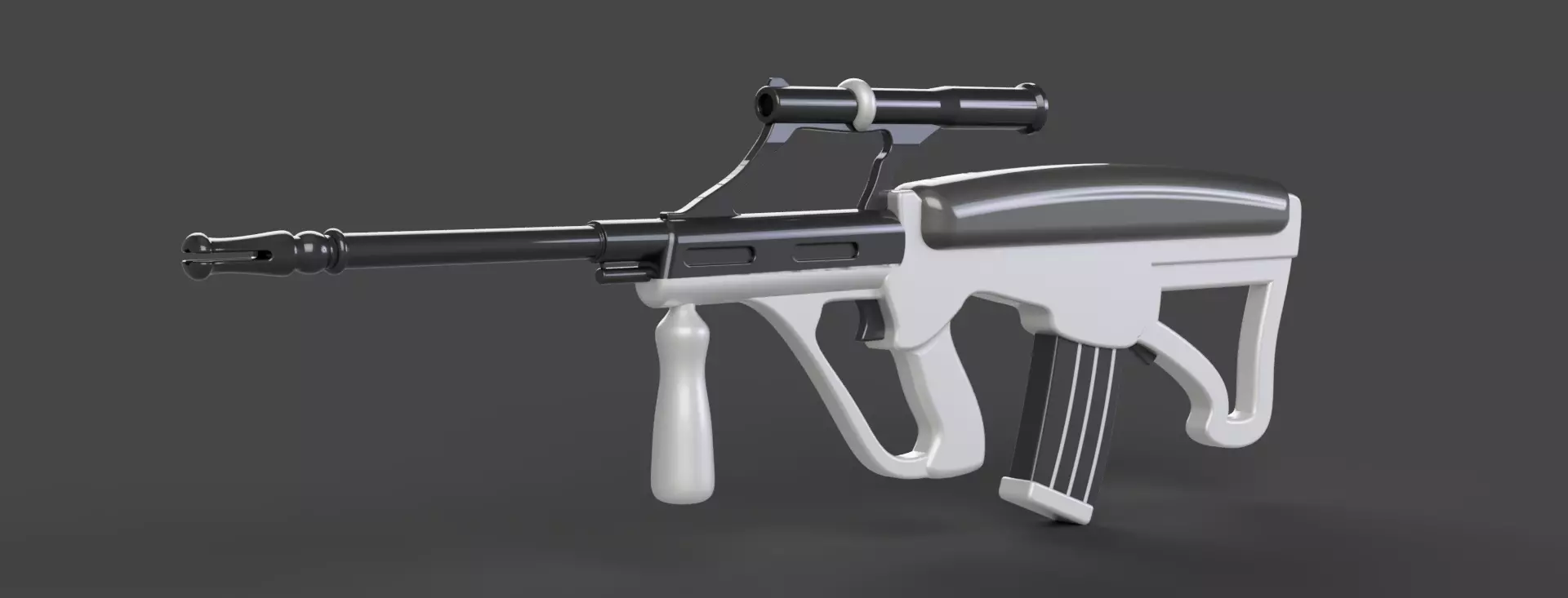 AUG Assault Rifle  Low - poly 3D model Low-poly 3D model_0