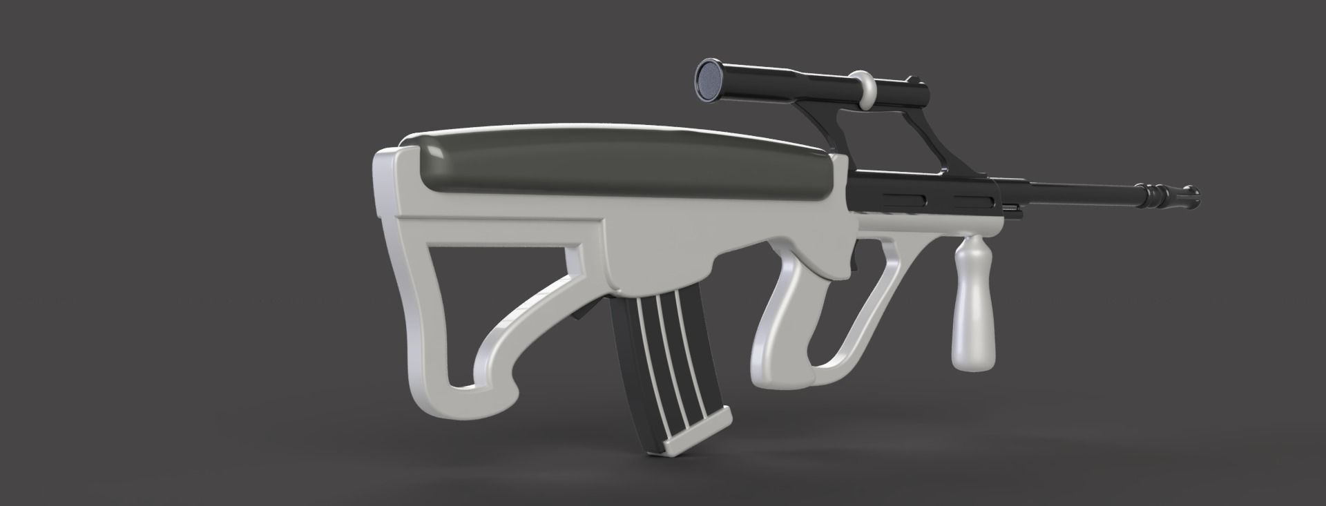 AUG Assault Rifle  Low - poly 3D model Low-poly 3D model_3
