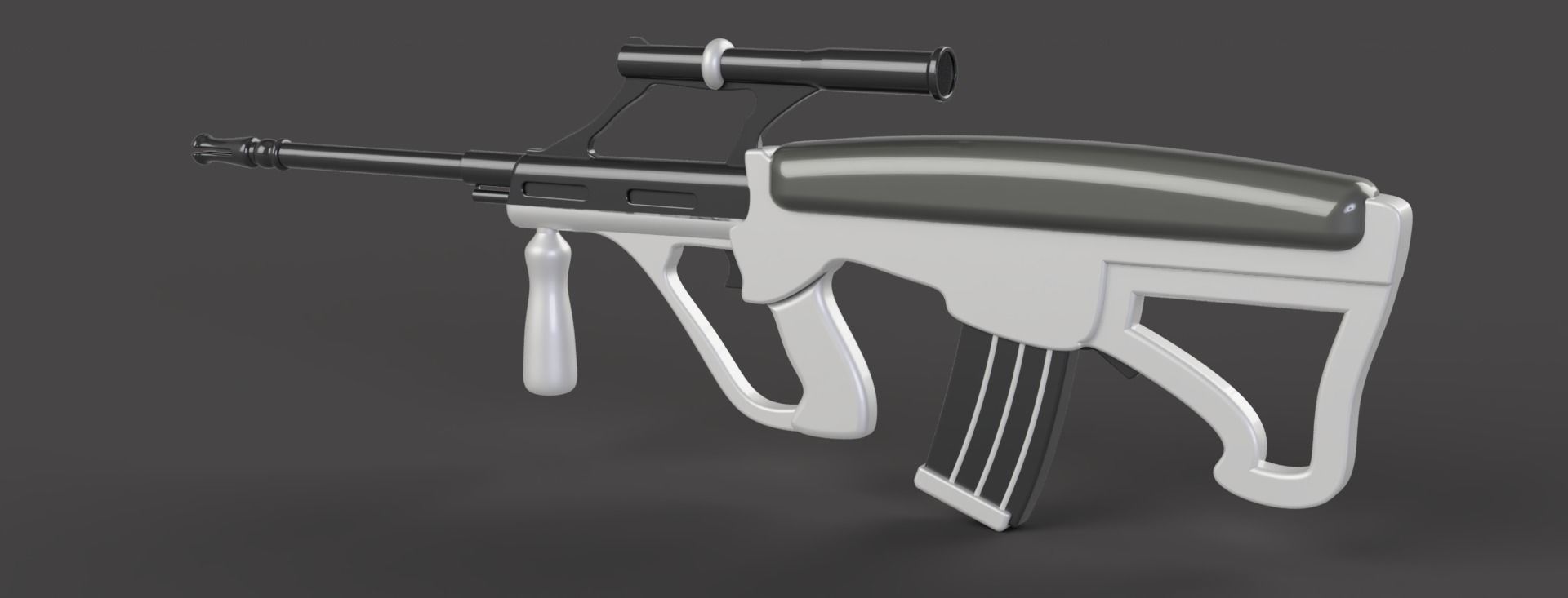 AUG Assault Rifle  Low - poly 3D model Low-poly 3D model_2