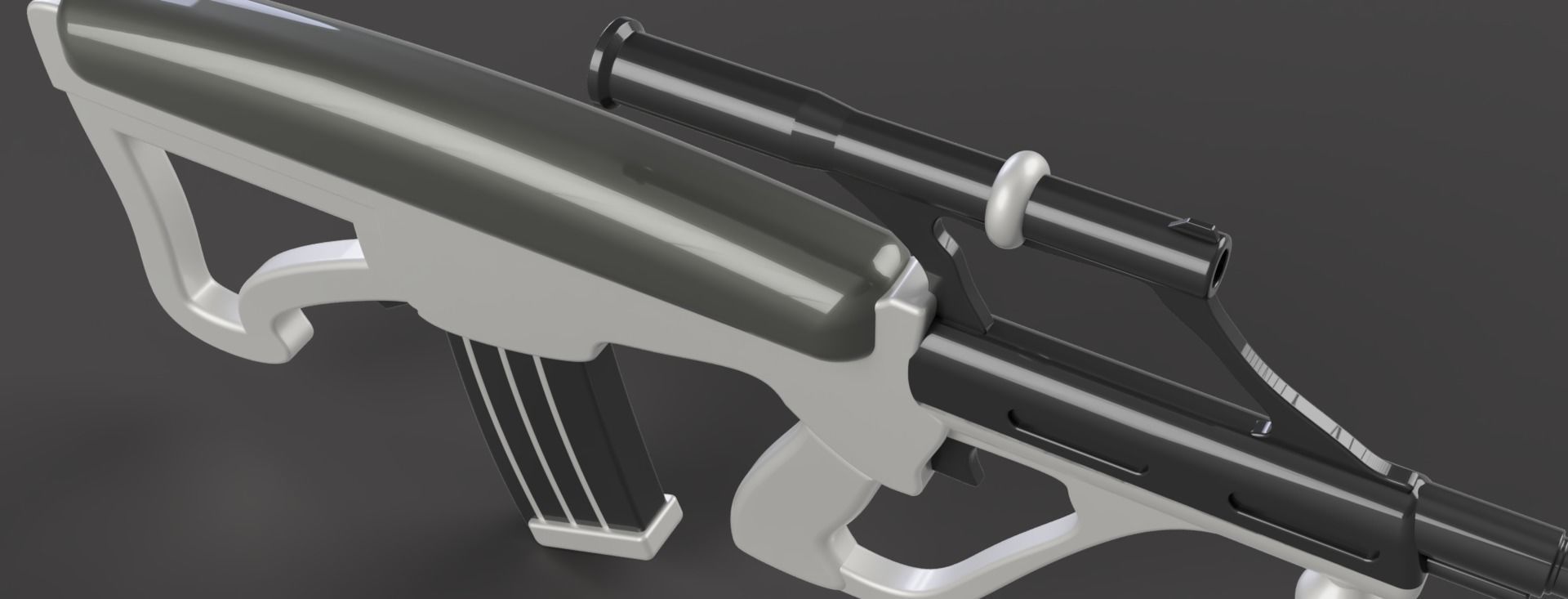 AUG Assault Rifle  Low - poly 3D model Low-poly 3D model_7