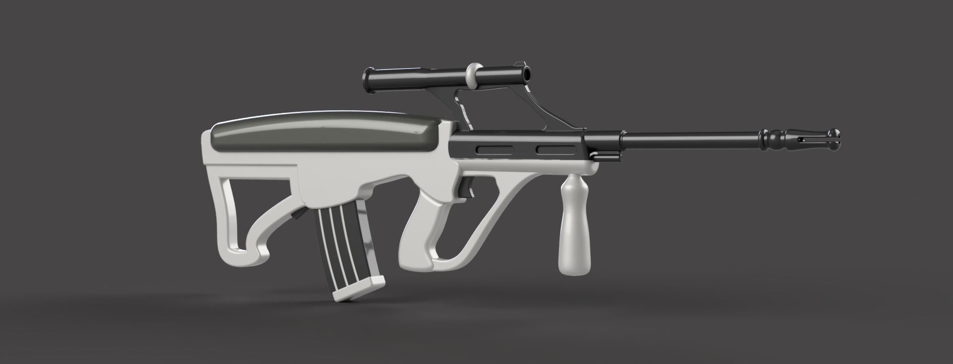 AUG Assault Rifle  Low - poly 3D model Low-poly 3D model_4