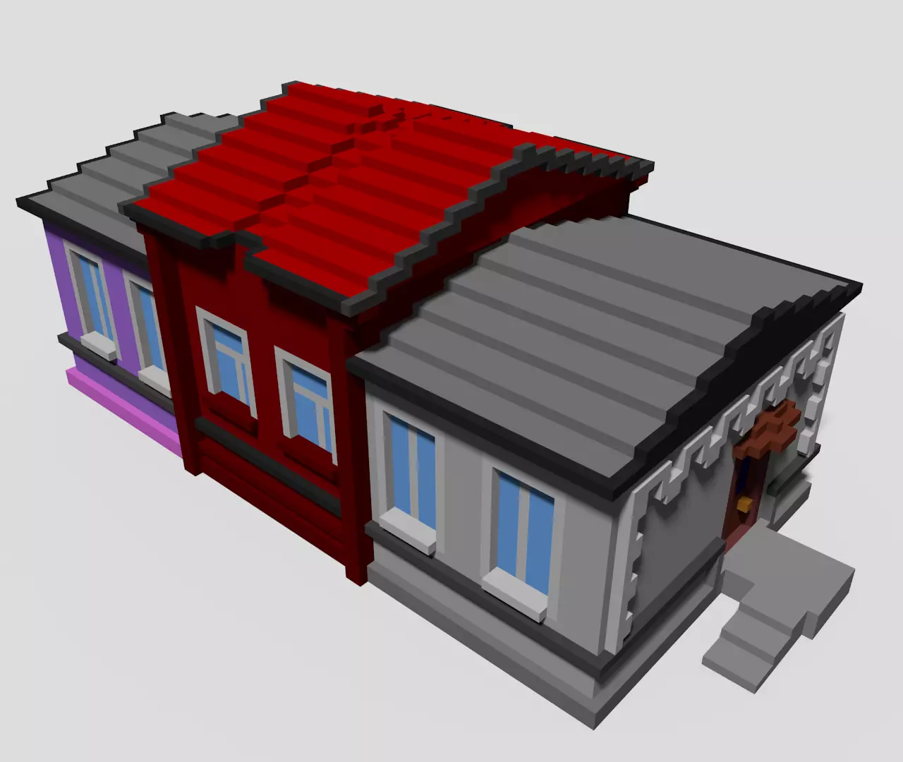Voxel House 03 Free low-poly 3D model