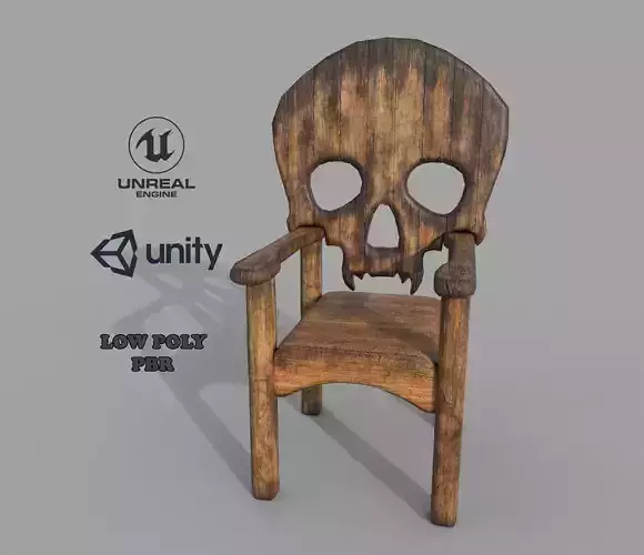 Wooden Skull Chair