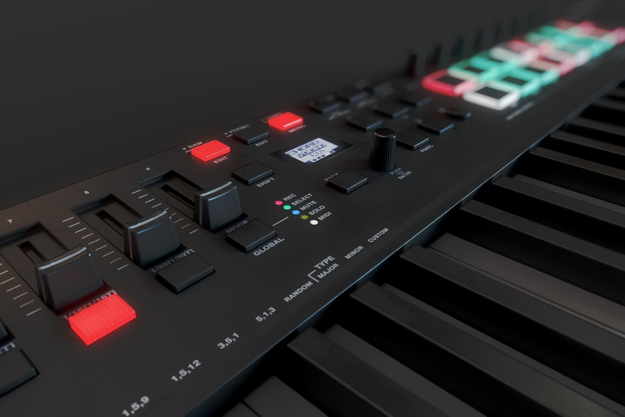 Synthesizer MIDI Keyboard M-Audio Oxygen PRO61 Low-poly 3D model_9