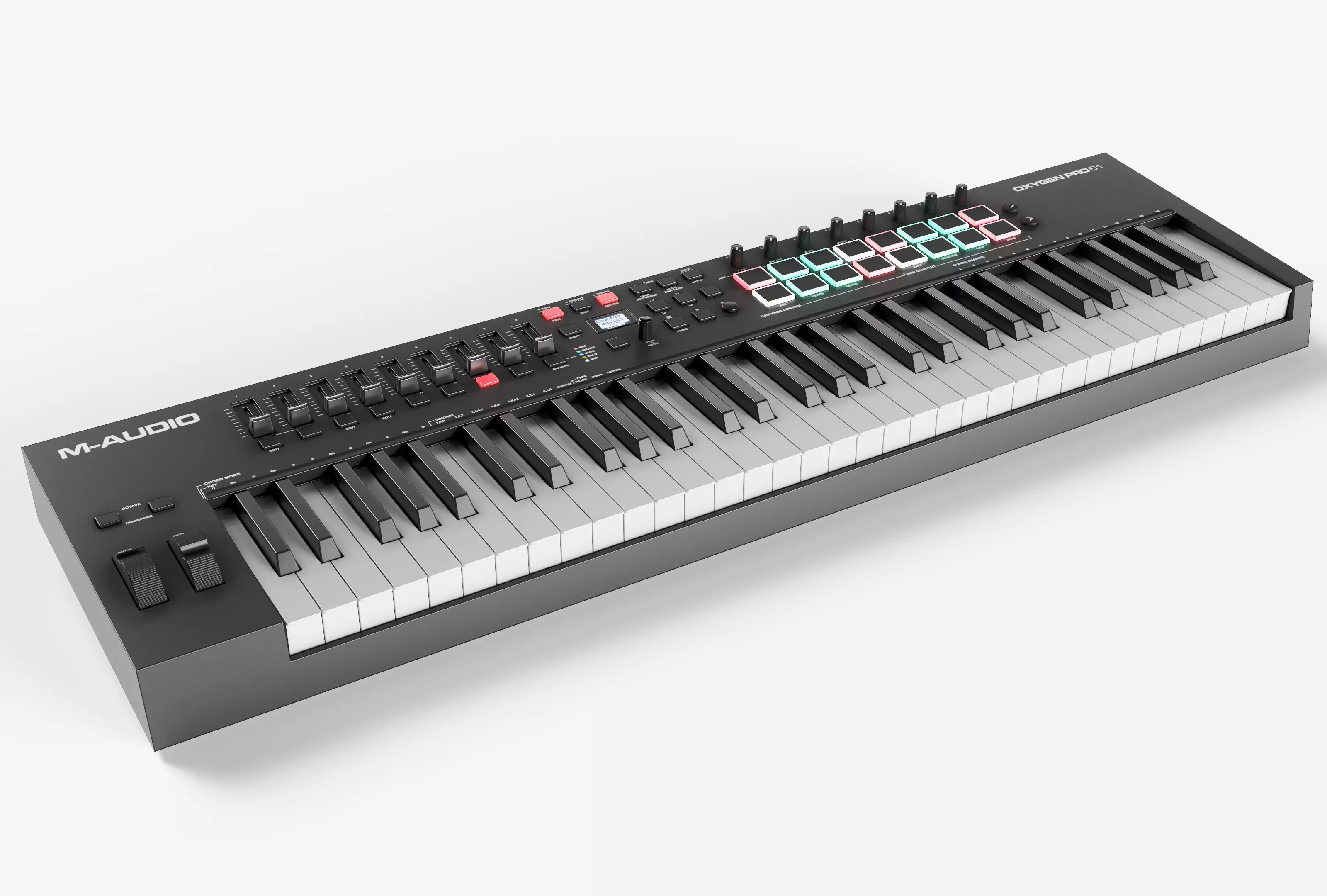 Synthesizer MIDI Keyboard M-Audio Oxygen PRO61 Low-poly 3D model_0