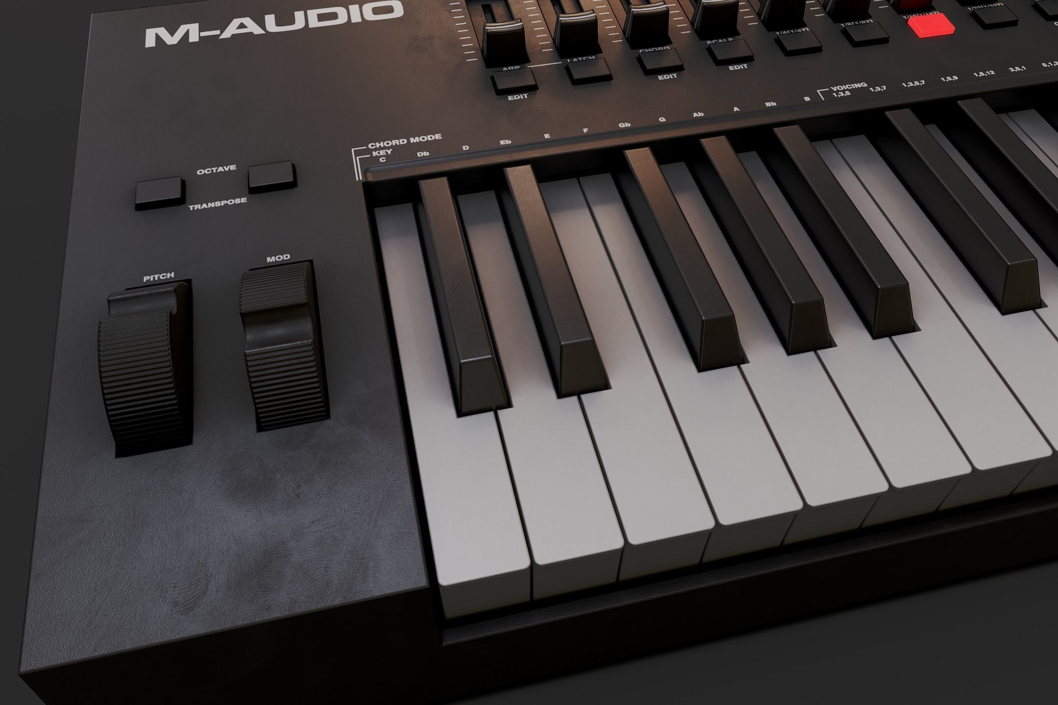 Synthesizer MIDI Keyboard M-Audio Oxygen PRO61 Low-poly 3D model_5