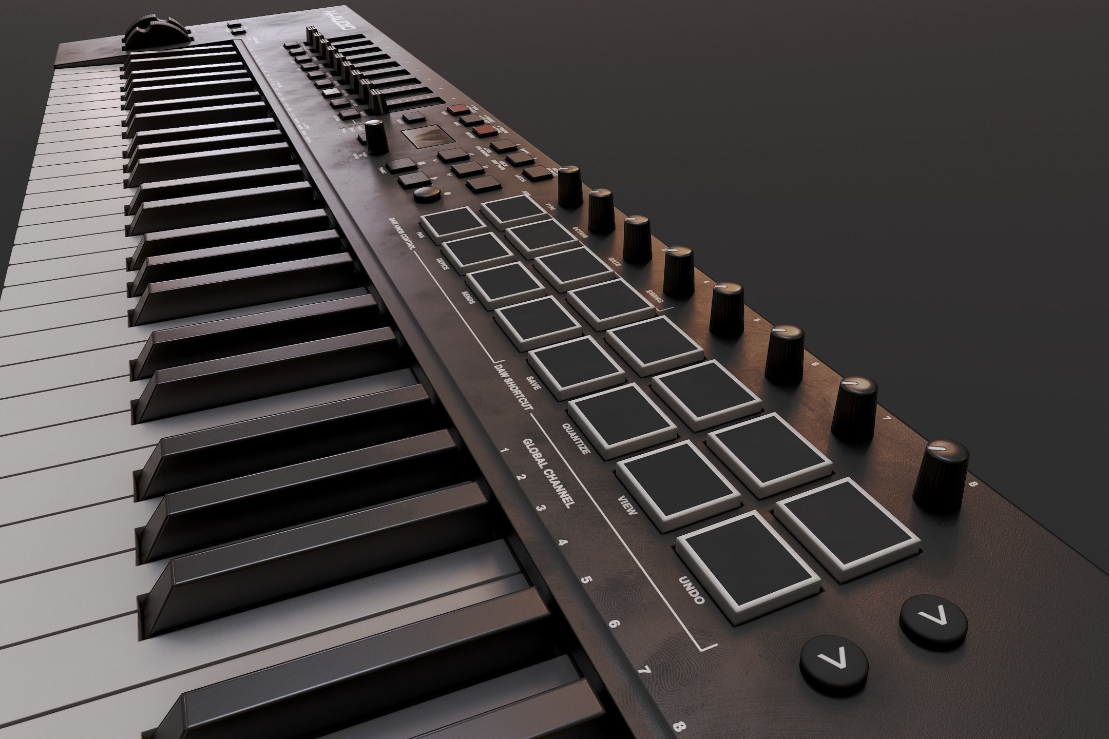 Synthesizer MIDI Keyboard M-Audio Oxygen PRO61 Low-poly 3D model_8
