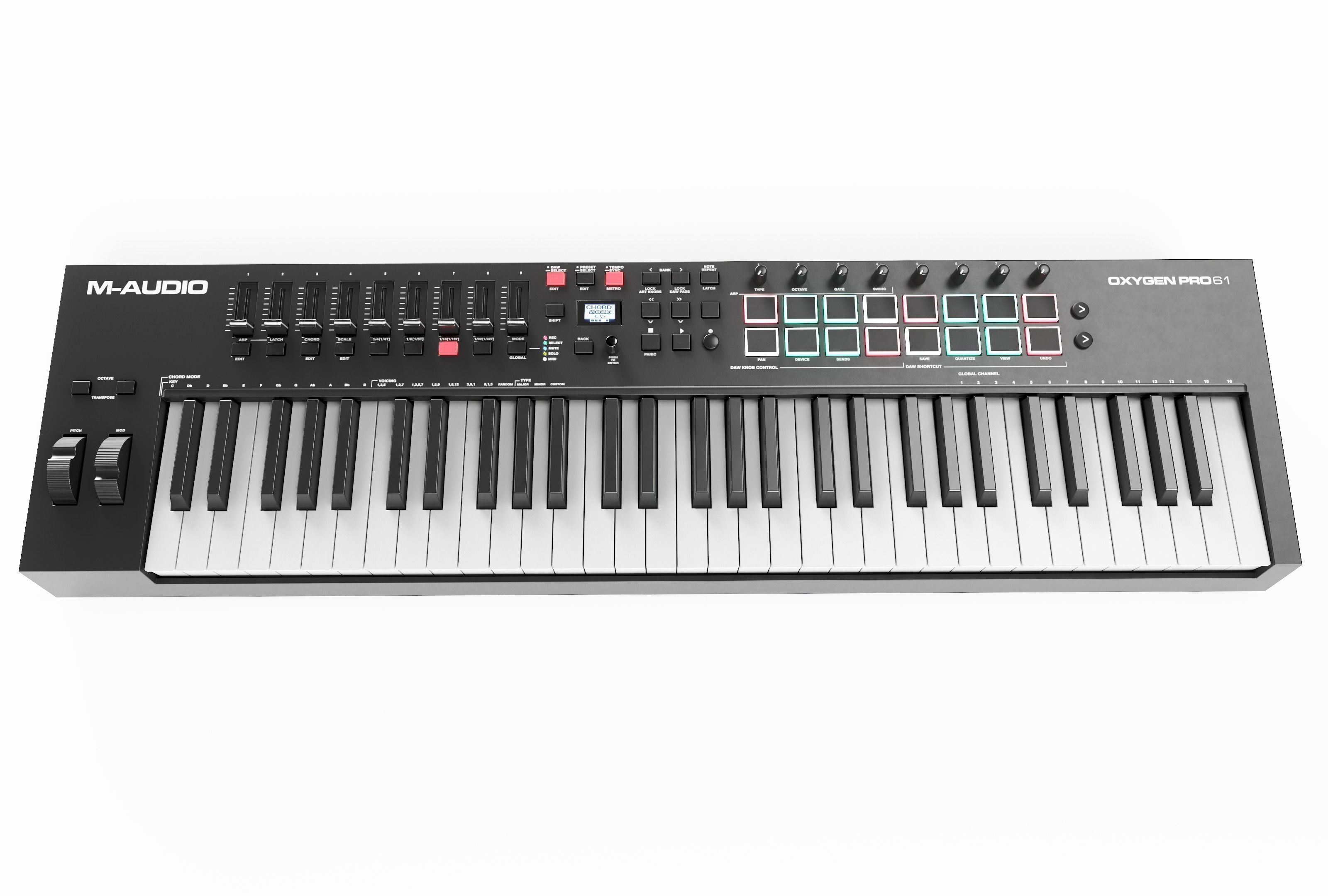 Synthesizer MIDI Keyboard M-Audio Oxygen PRO61 Low-poly 3D model_3