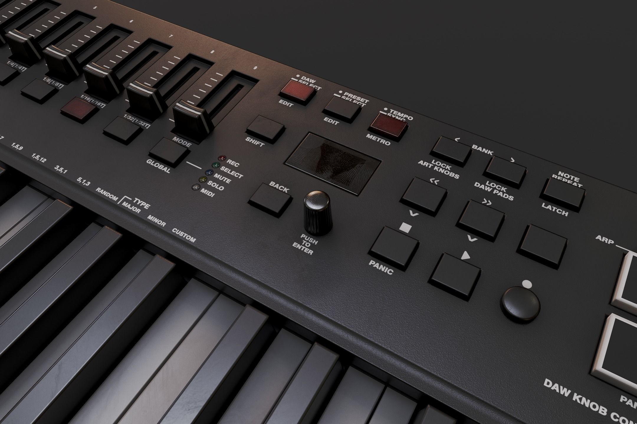 Synthesizer MIDI Keyboard M-Audio Oxygen PRO61 Low-poly 3D model_7