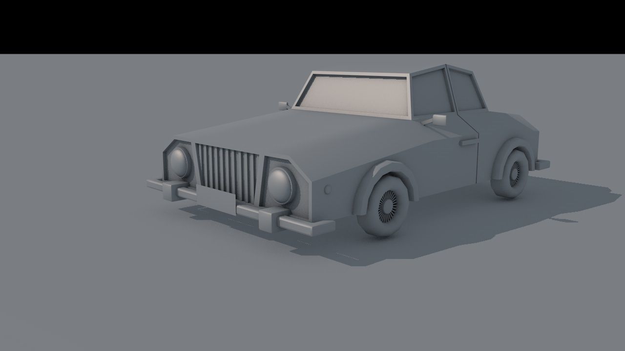 3d model car cartoon Low-poly 3D model_1